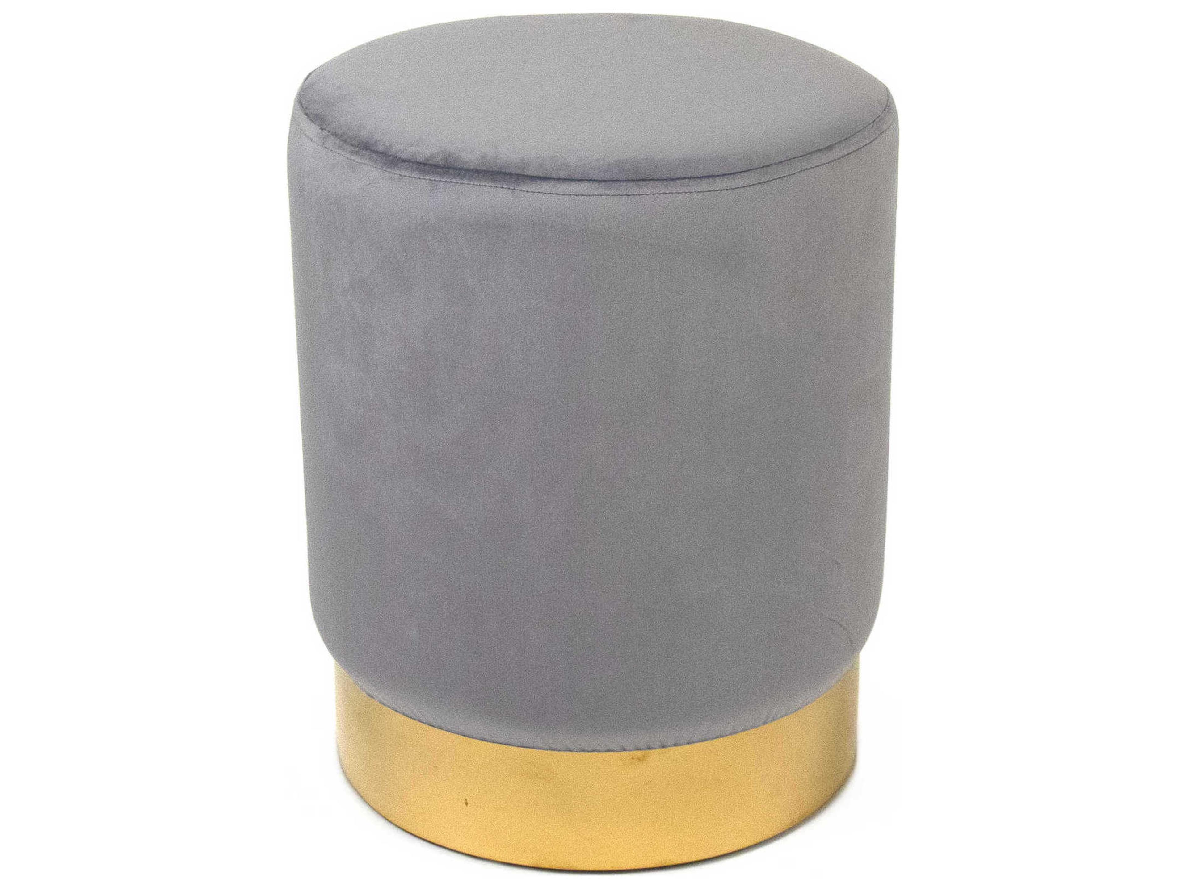Zentique Pale Blue Upholstered Accent Stool