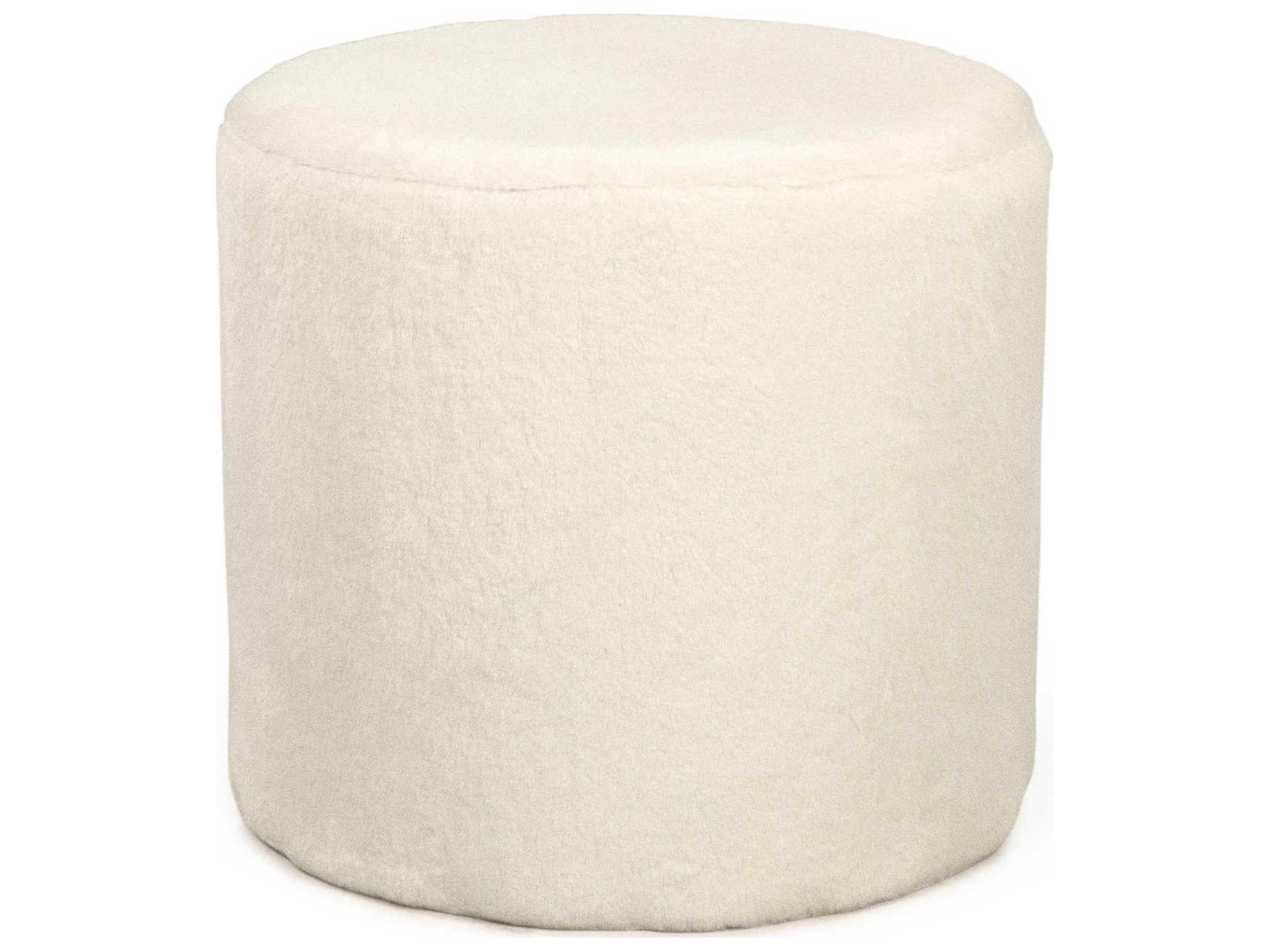 Zentique White Faux Upholstered Accent Stool