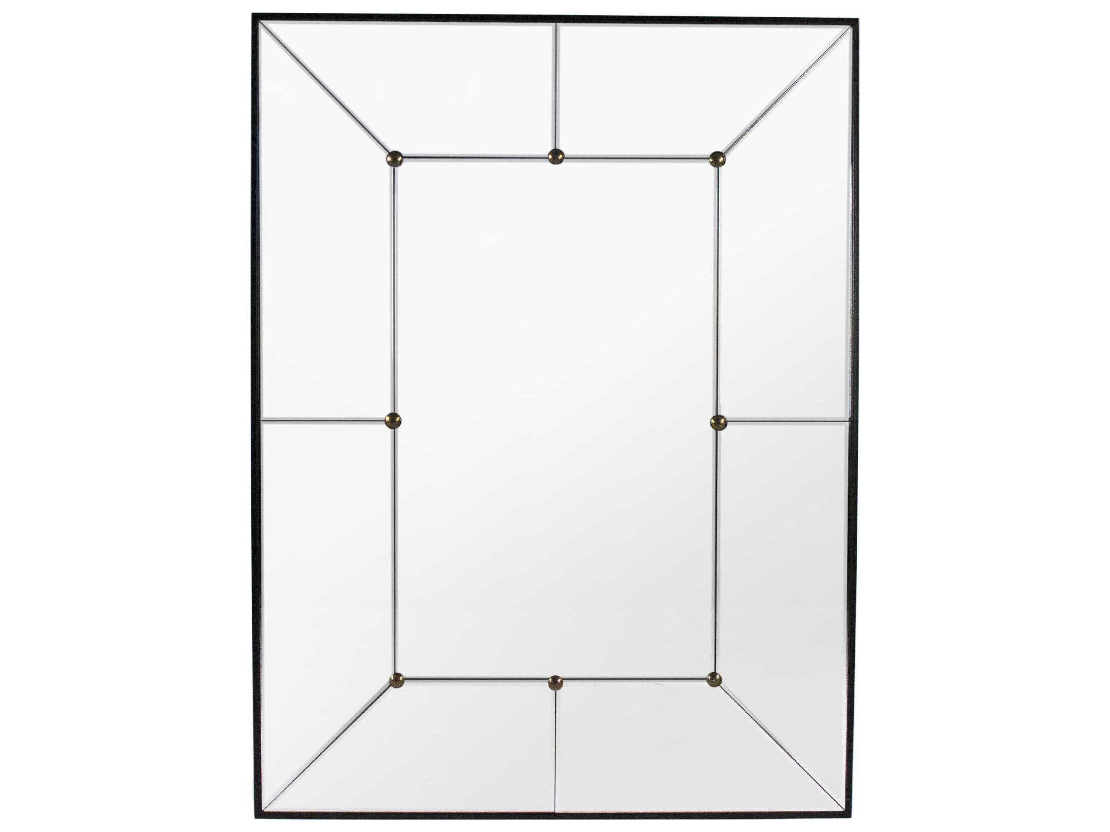 Zentique Iron Paneled Black Wall Mirror Rectangular