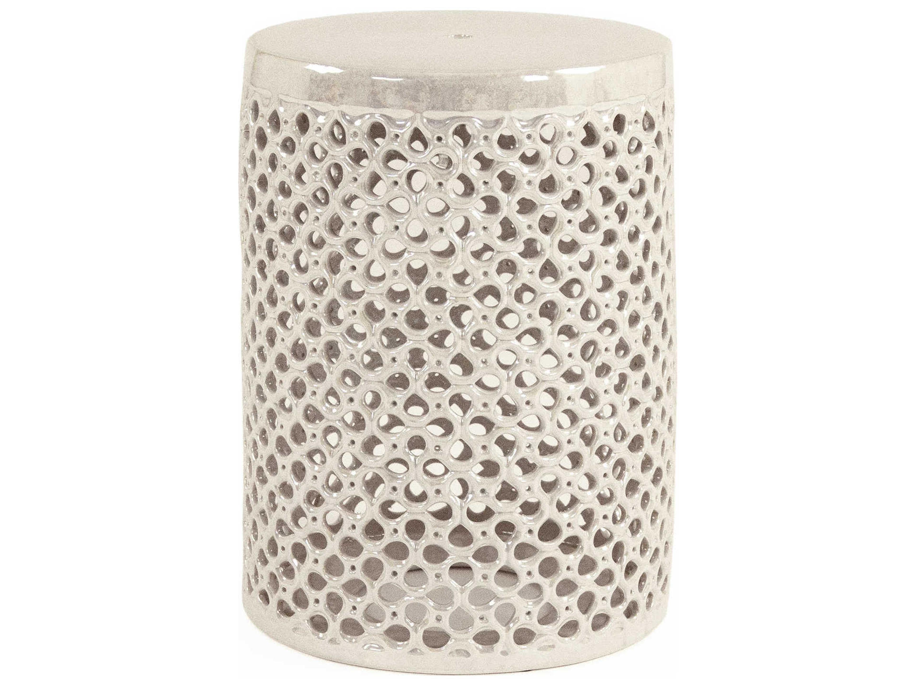 Zentique Iridescent Grey Gray Accent Stool