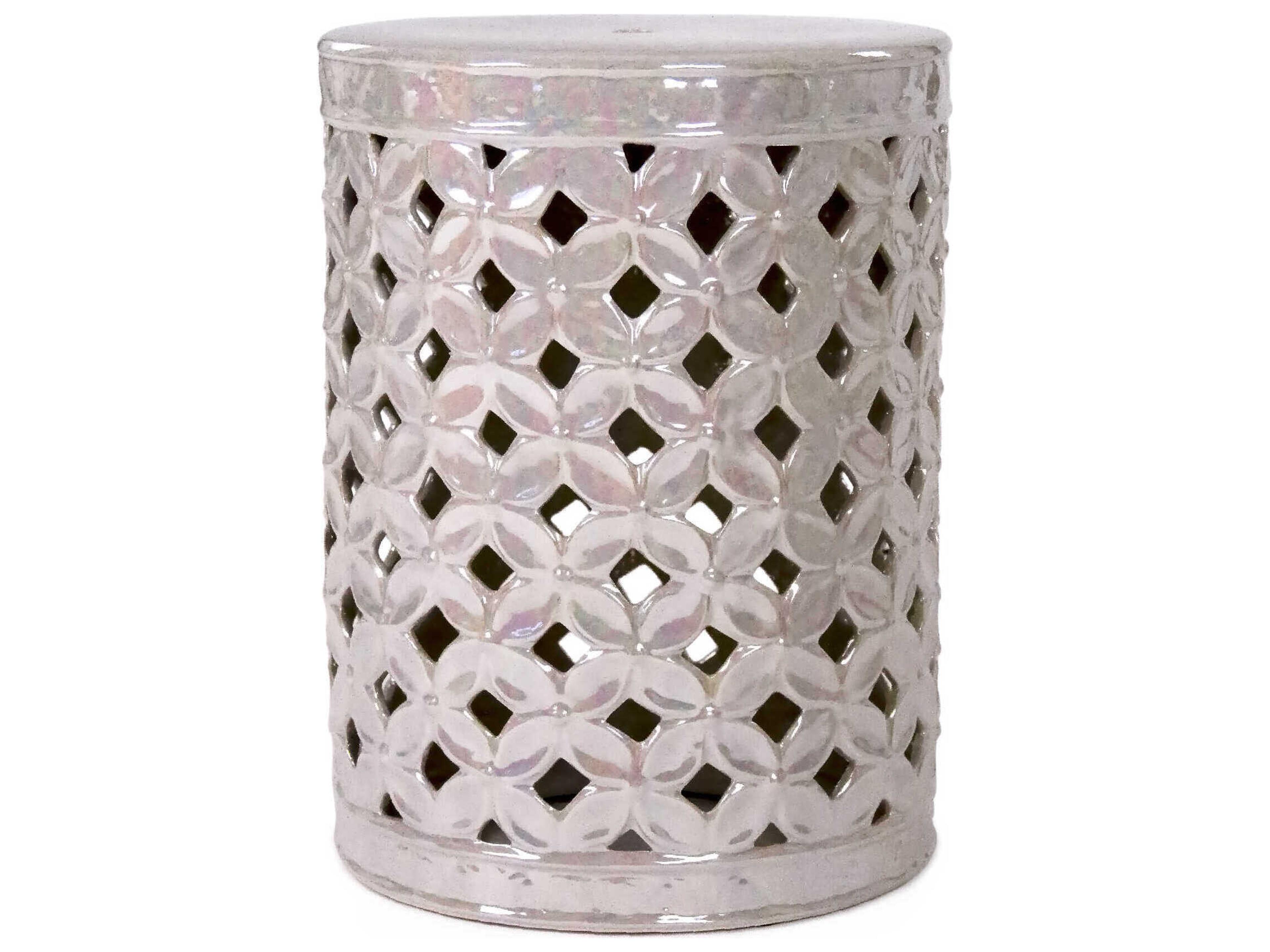 Zentique Garden Iridescent Grey Accent Stool