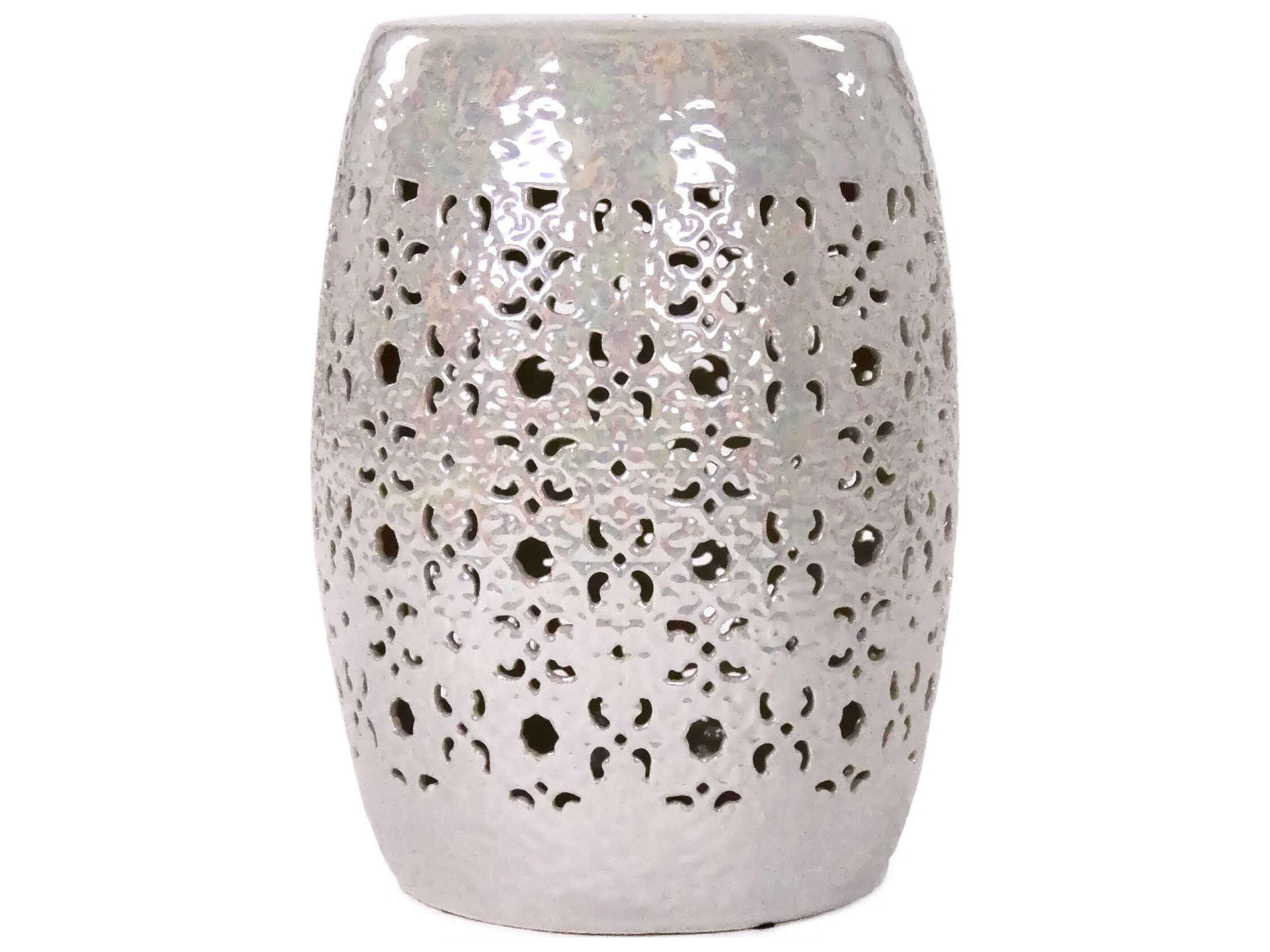Zentique Garden Iridescent Grey Accent Stool