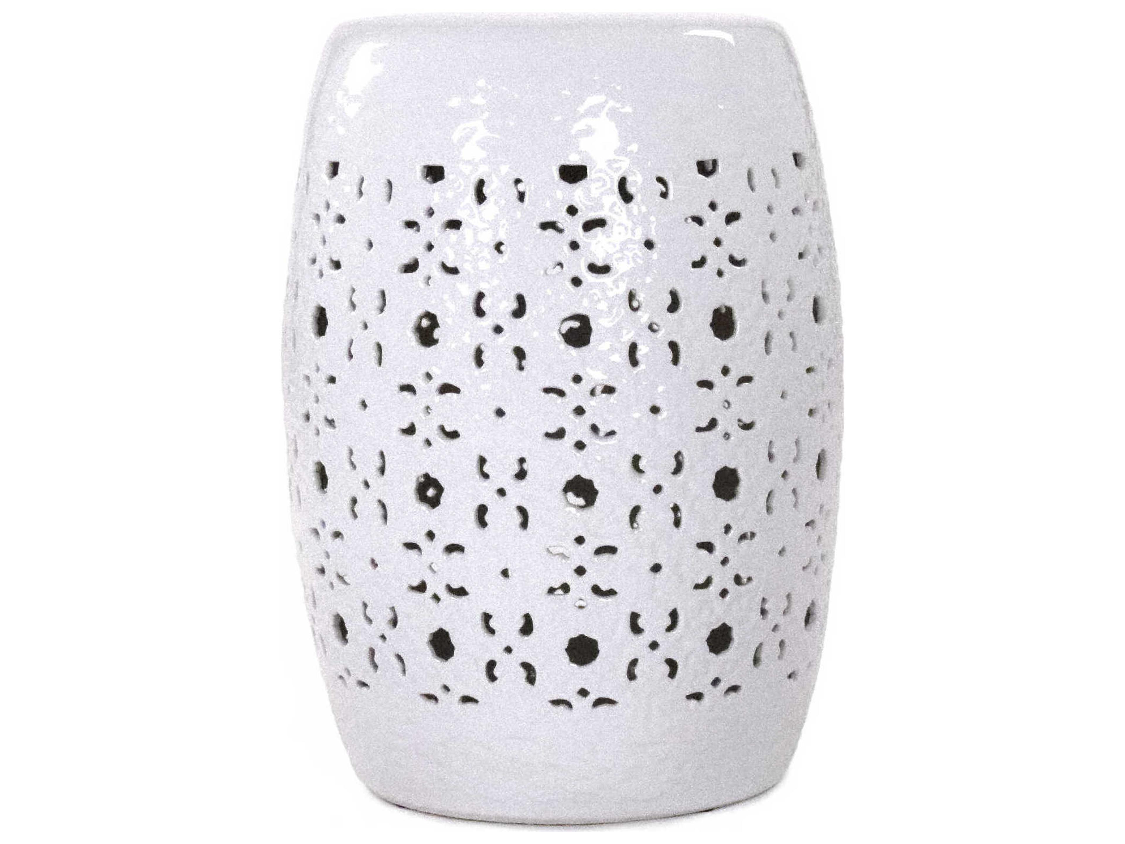 Zentique Garden White Accent Stool