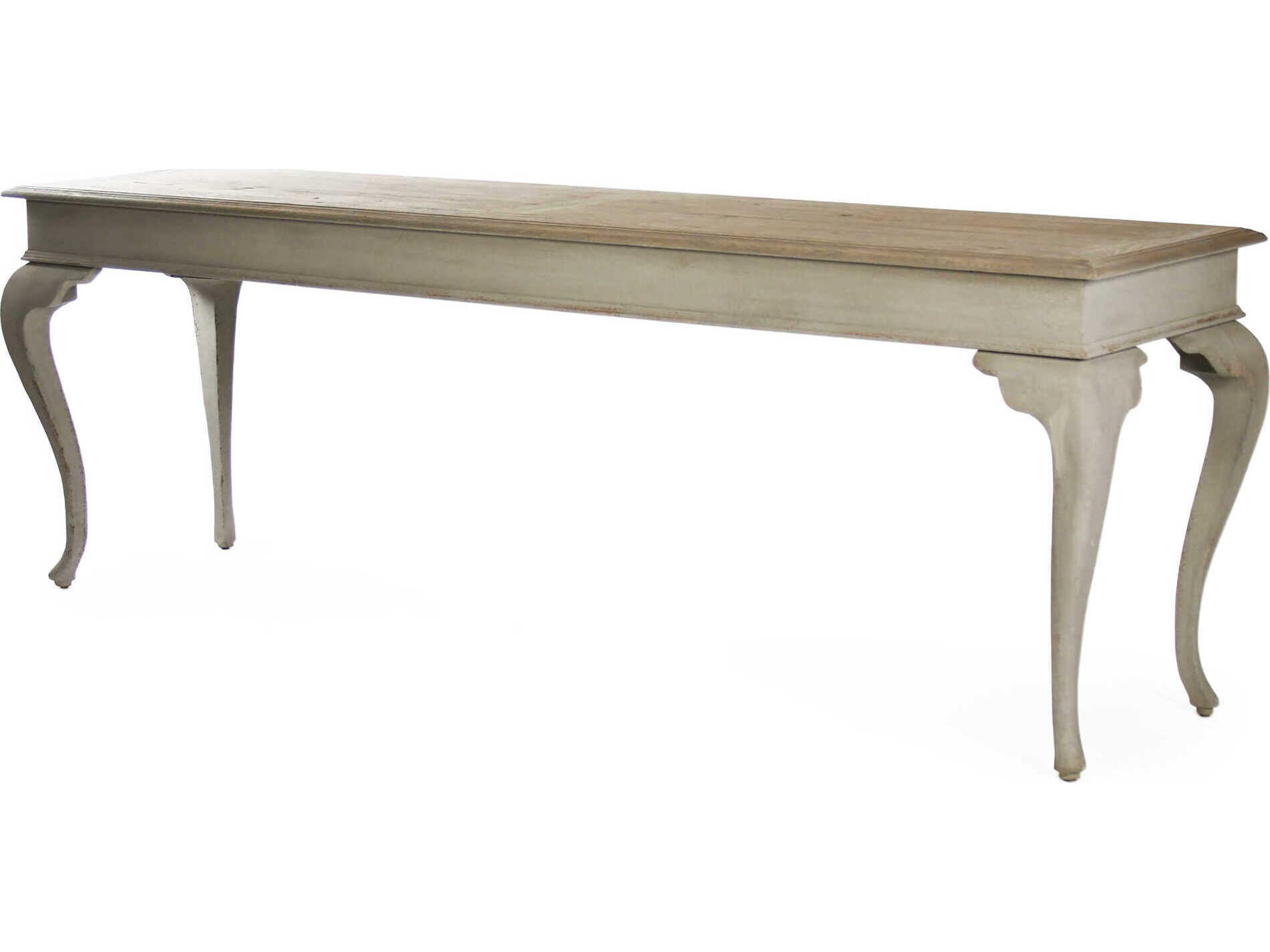 Zentique Jermone Rectangular Wood Natural Top Console Table