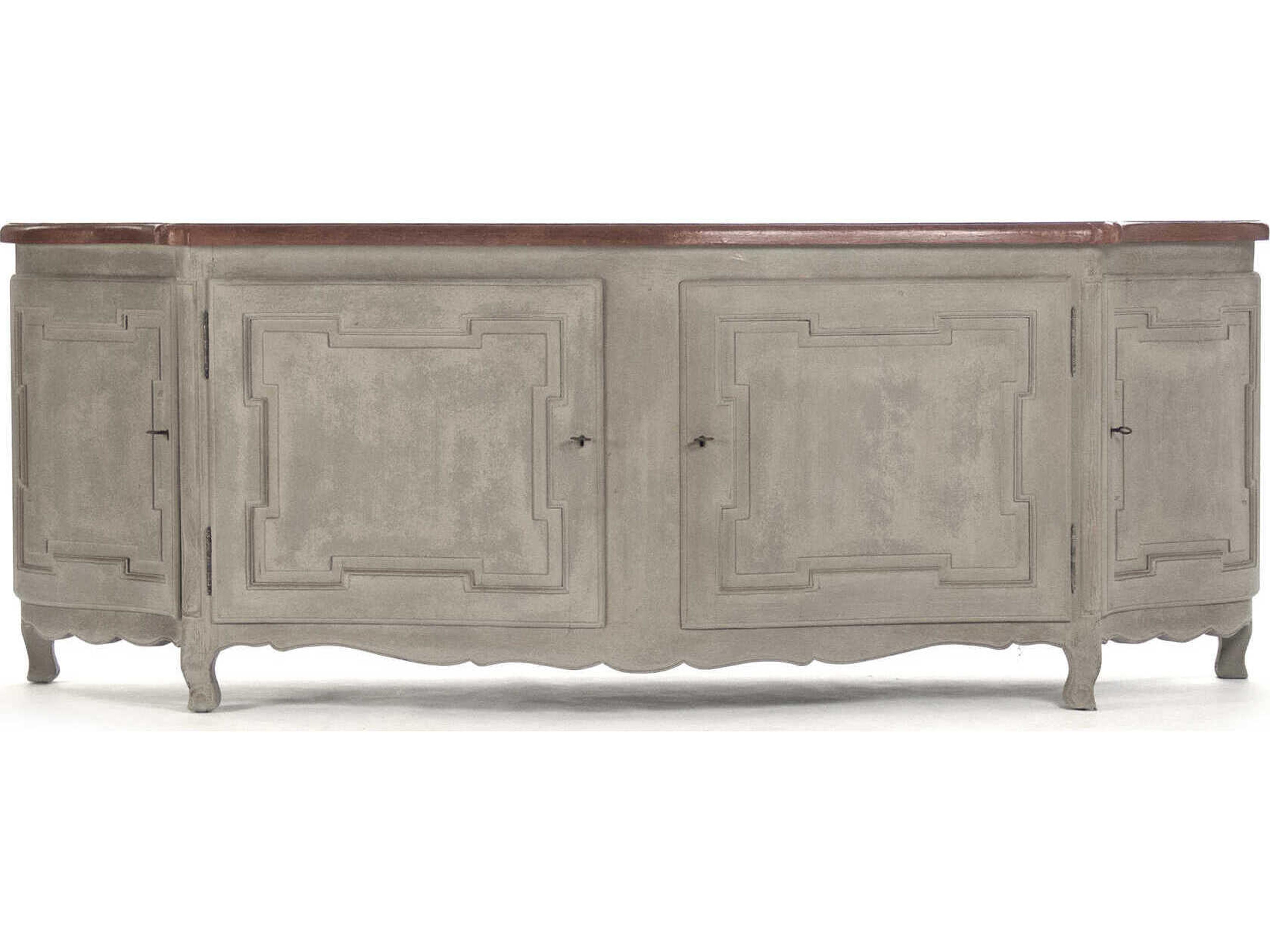 Zentique St Lovis 88" Birch Wood Burnt Umber Top Sideboard
