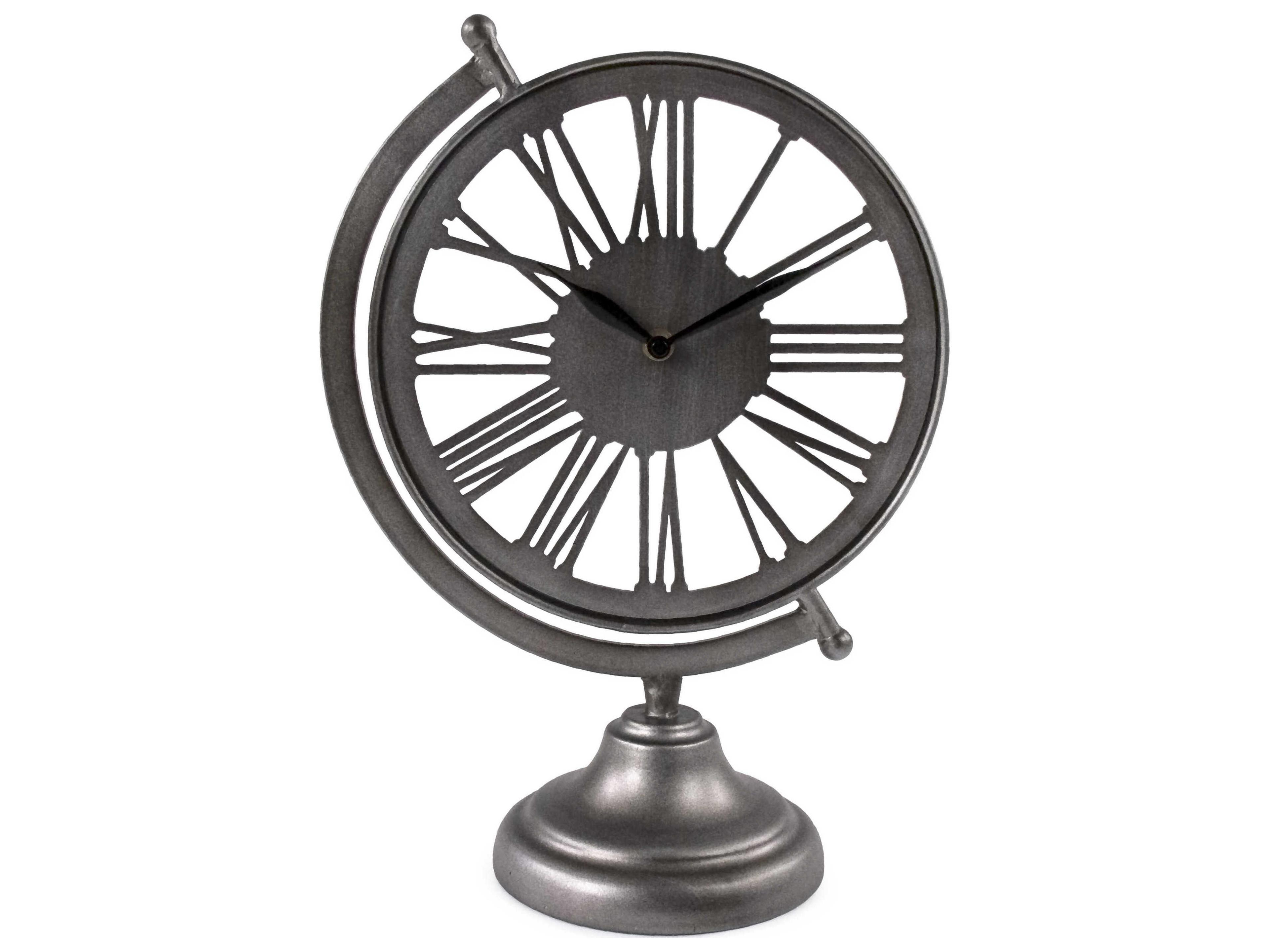 Zentique Distressed Silver Table Clock
