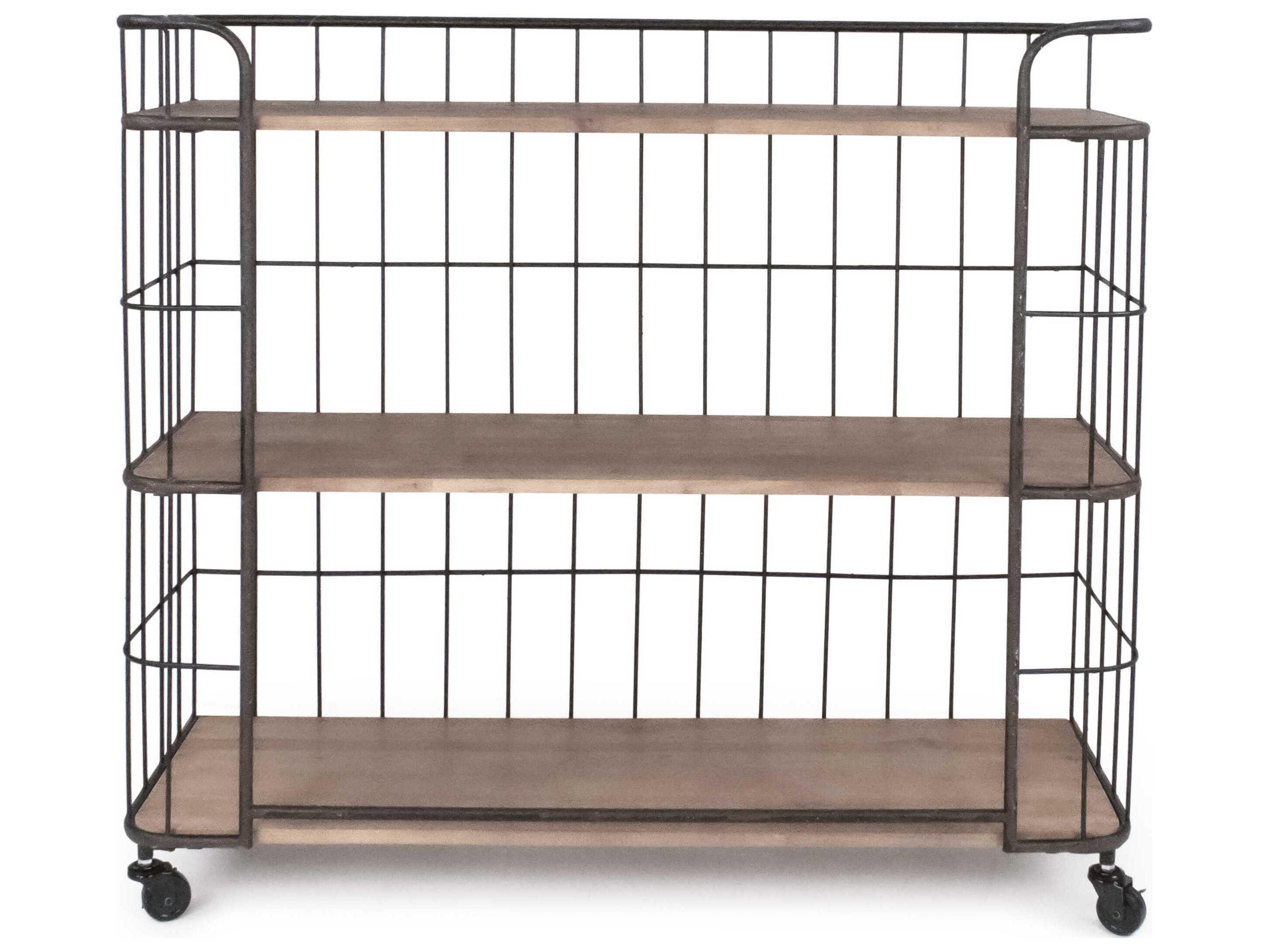 Zentique Black Iron Natural Etagere