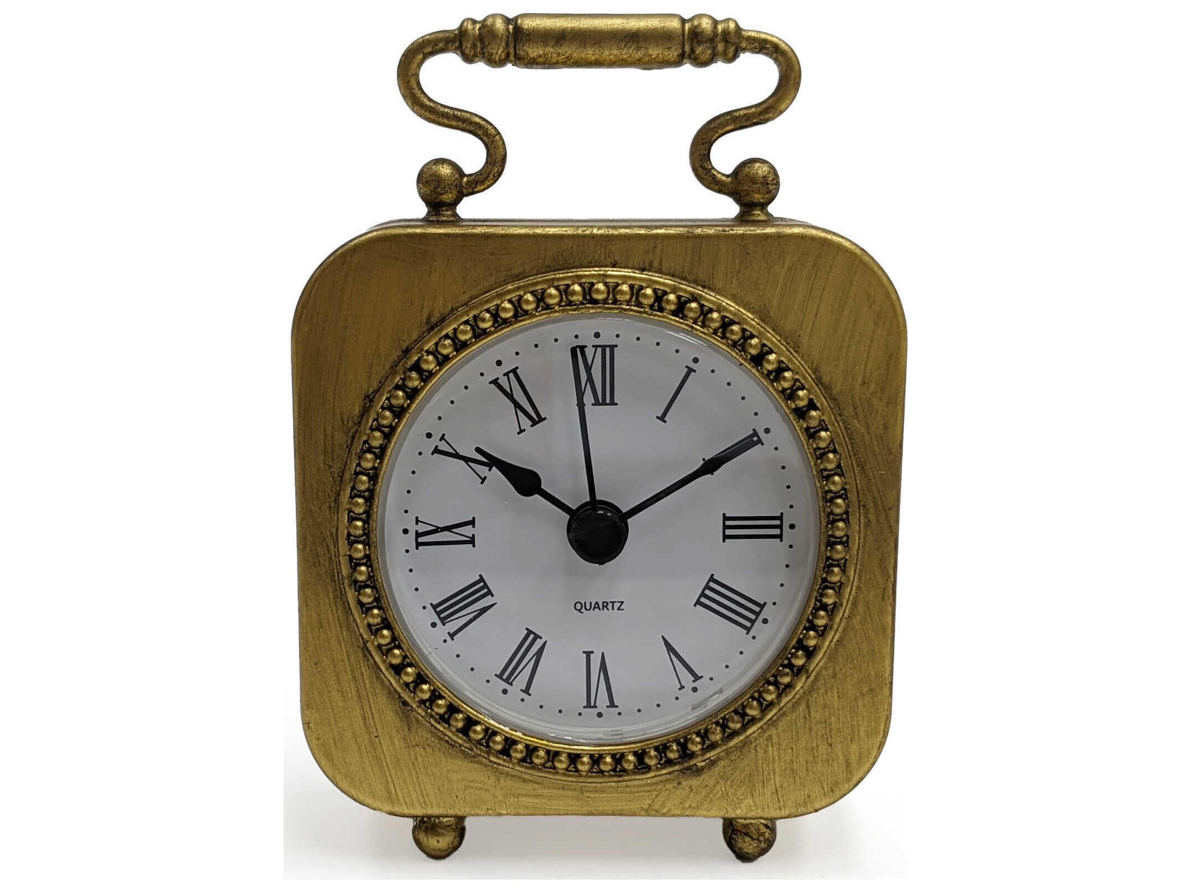 Zentique Distressed Gold Table Clock