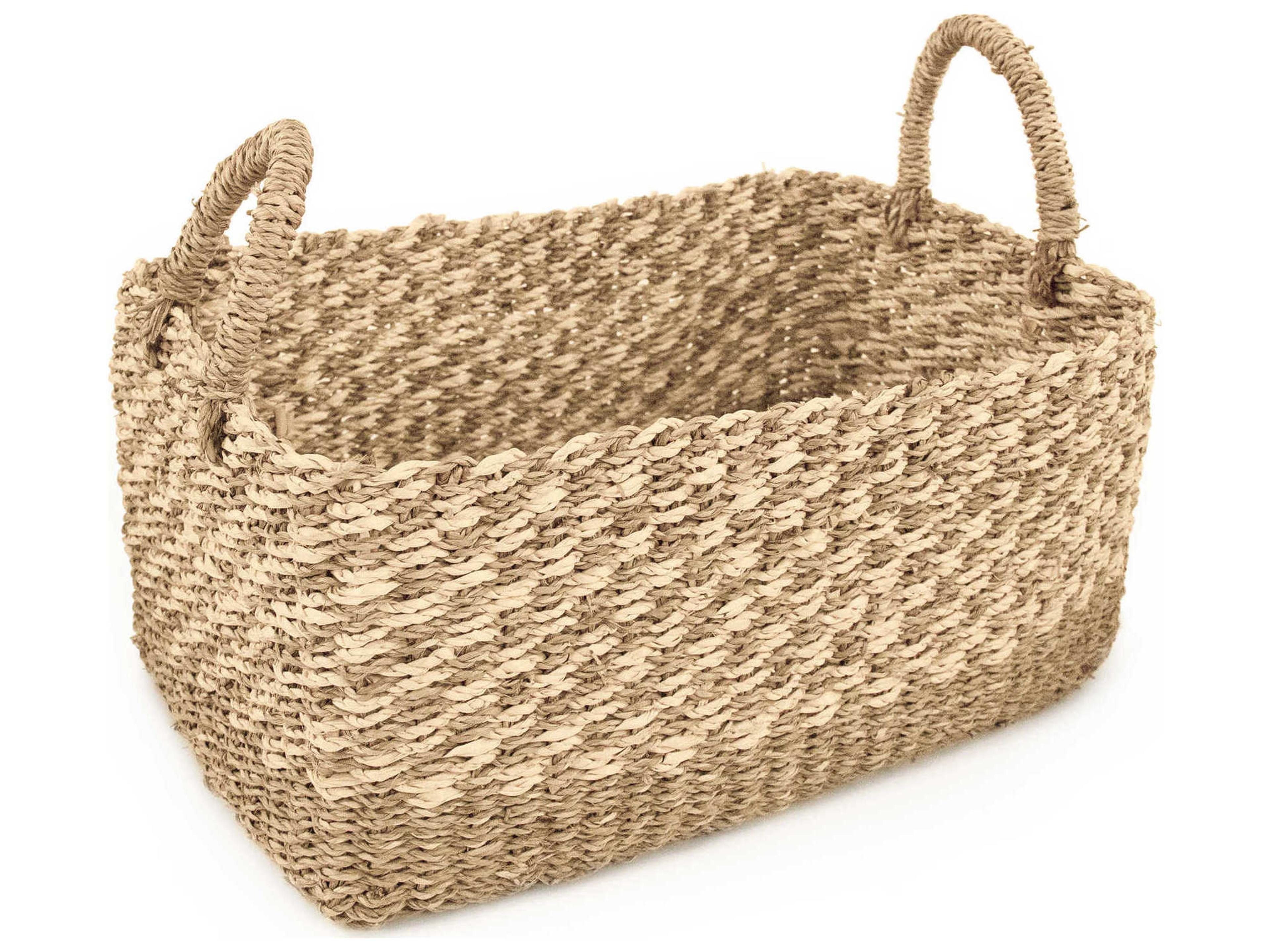 Zentique Woven Beige Brown Storage Bin Medium