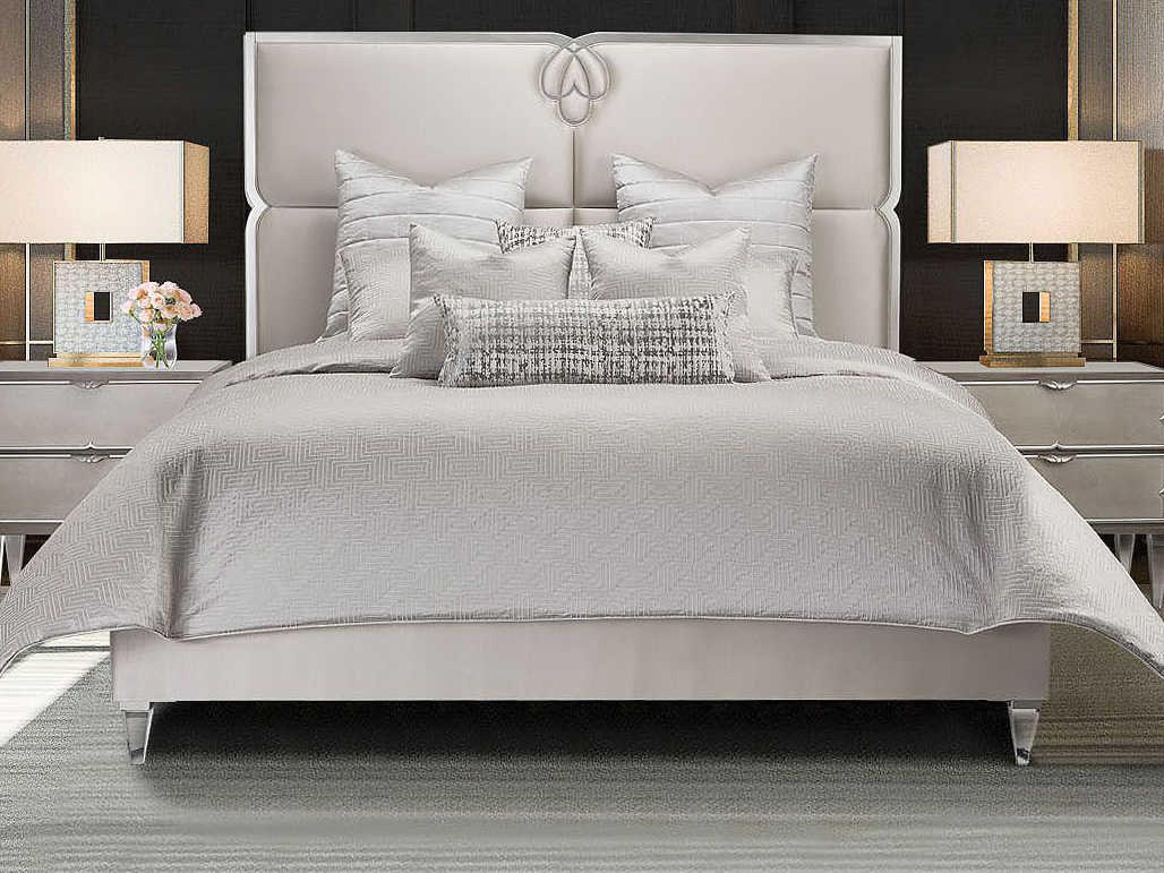 Michael Amini Bedding Casey 9-Piece Queen Comforter Set - Platinum