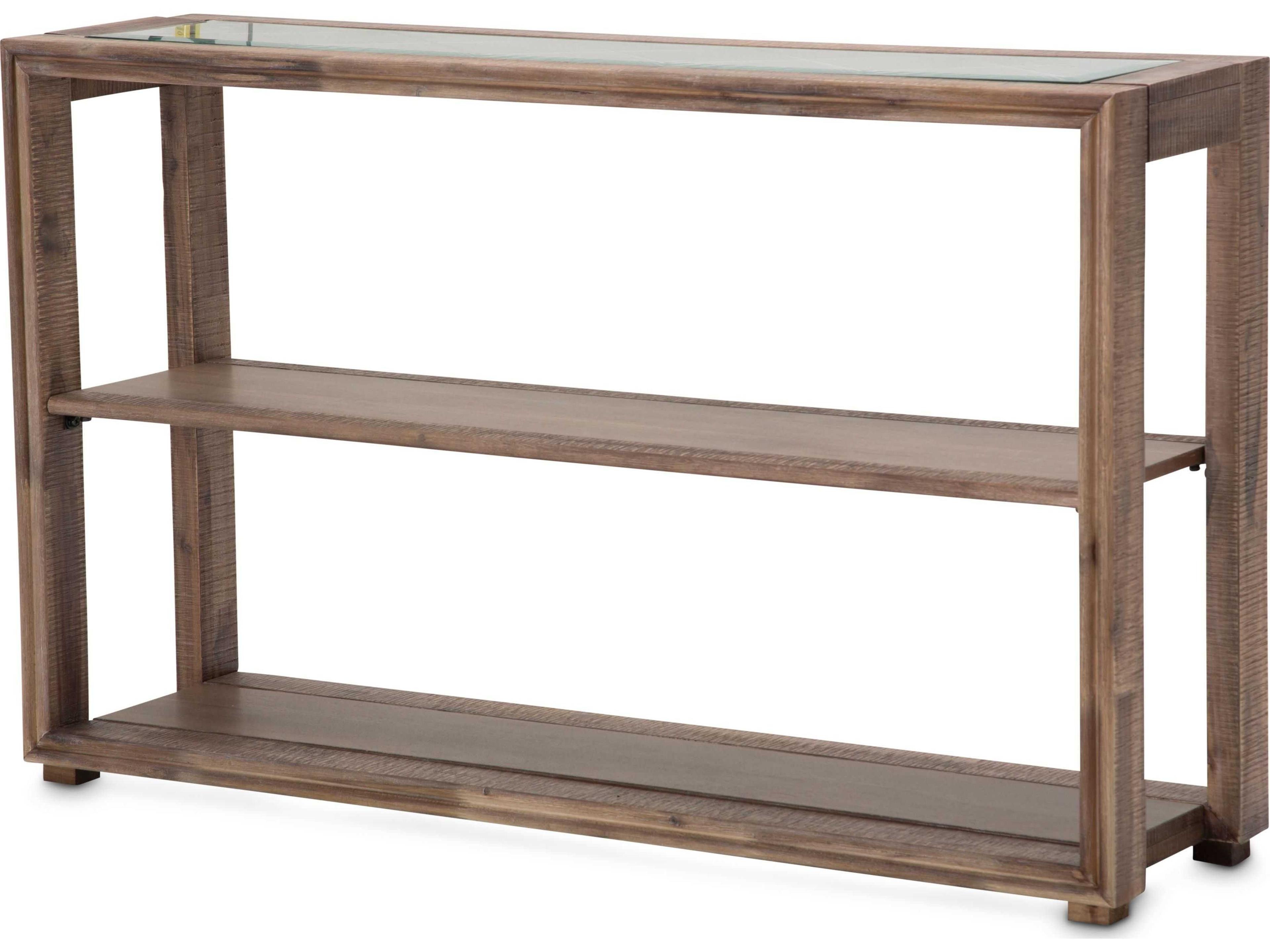 Michael Amini Hudson Ferry Rectangular Glass Console Table