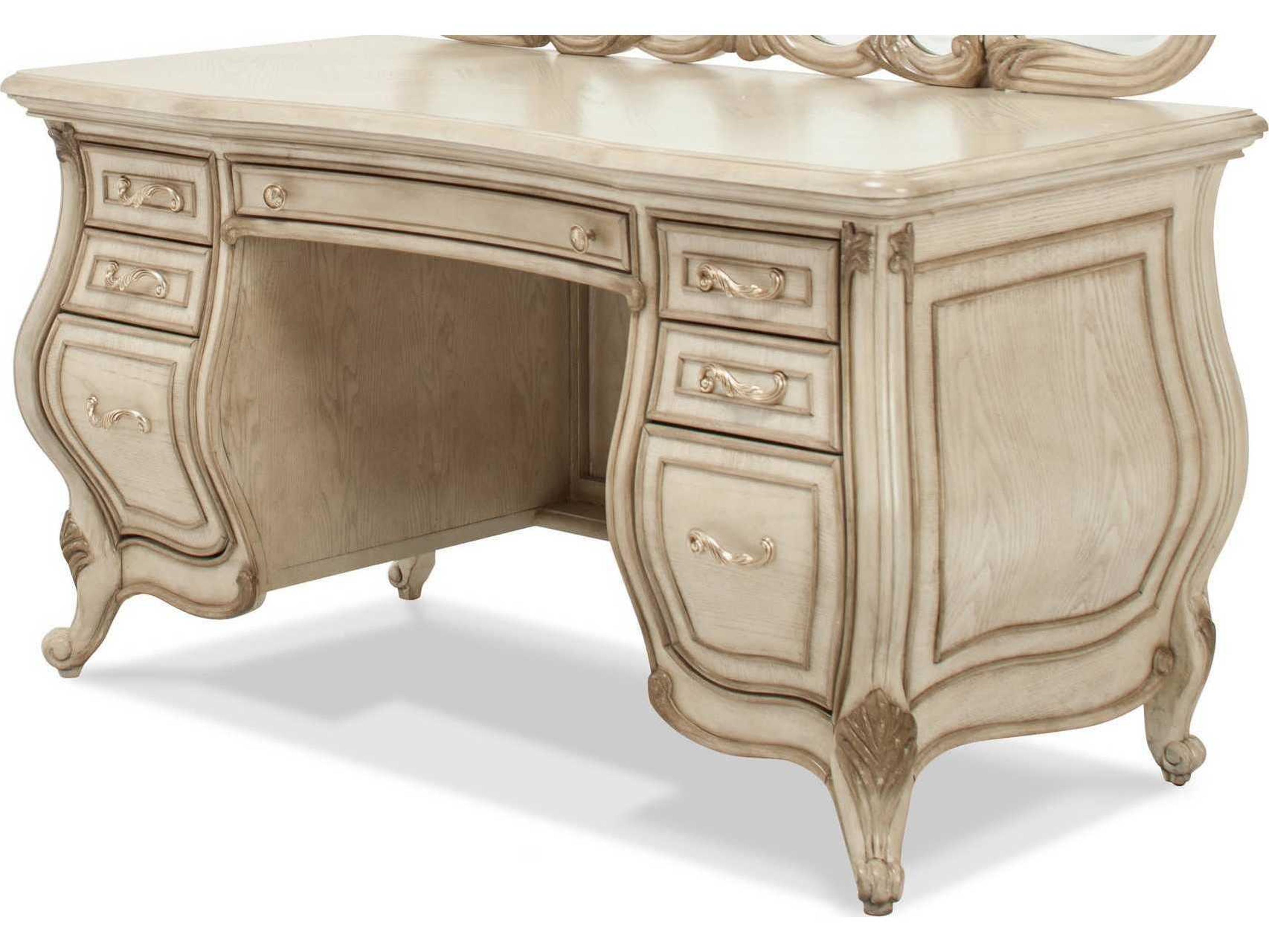 Luxecor Gilded Champagne Antique Platinum Vanity Table