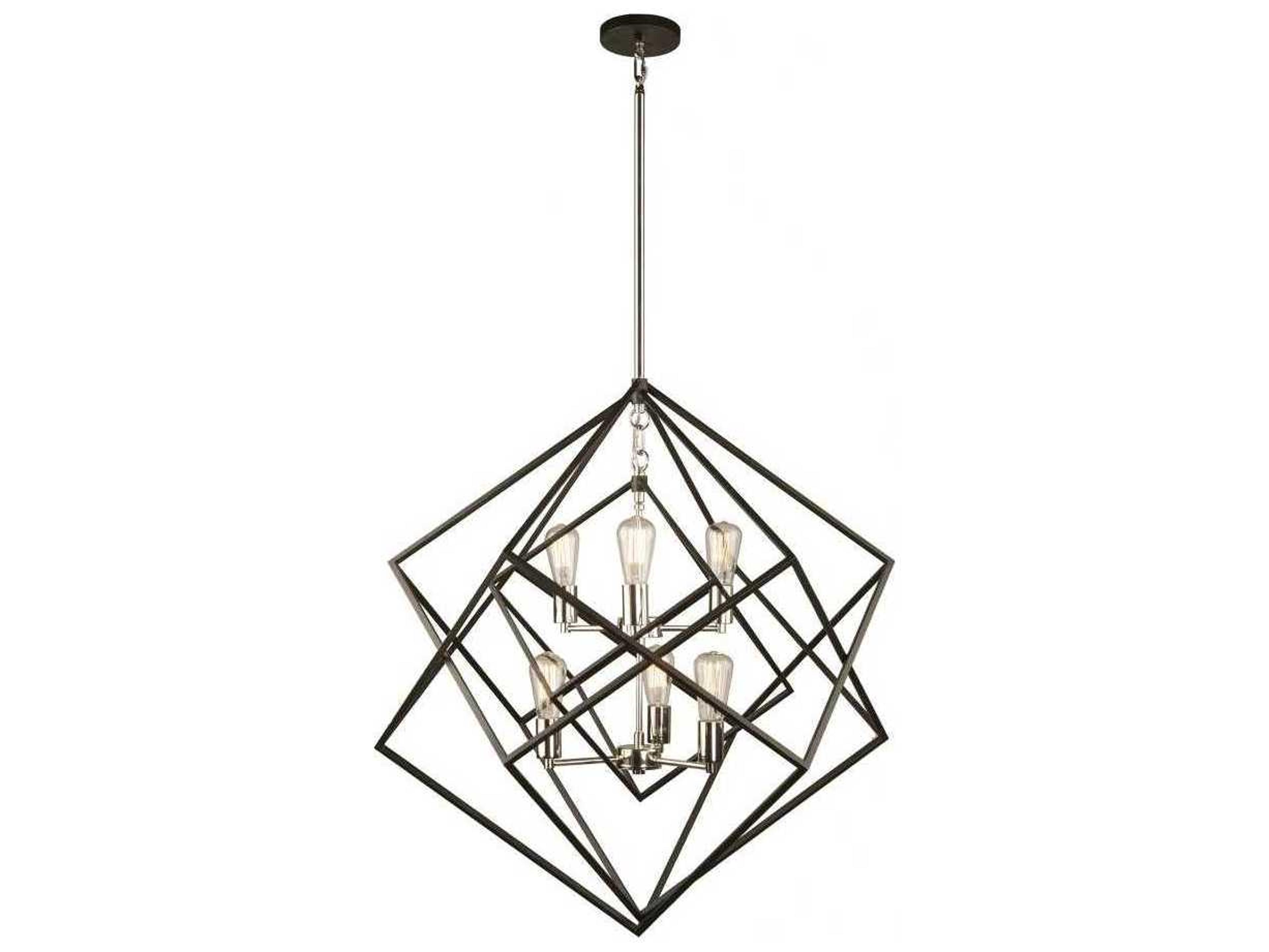 Artcraft Artistry 6-Light Polished Nickel LED Geometric Chandelier