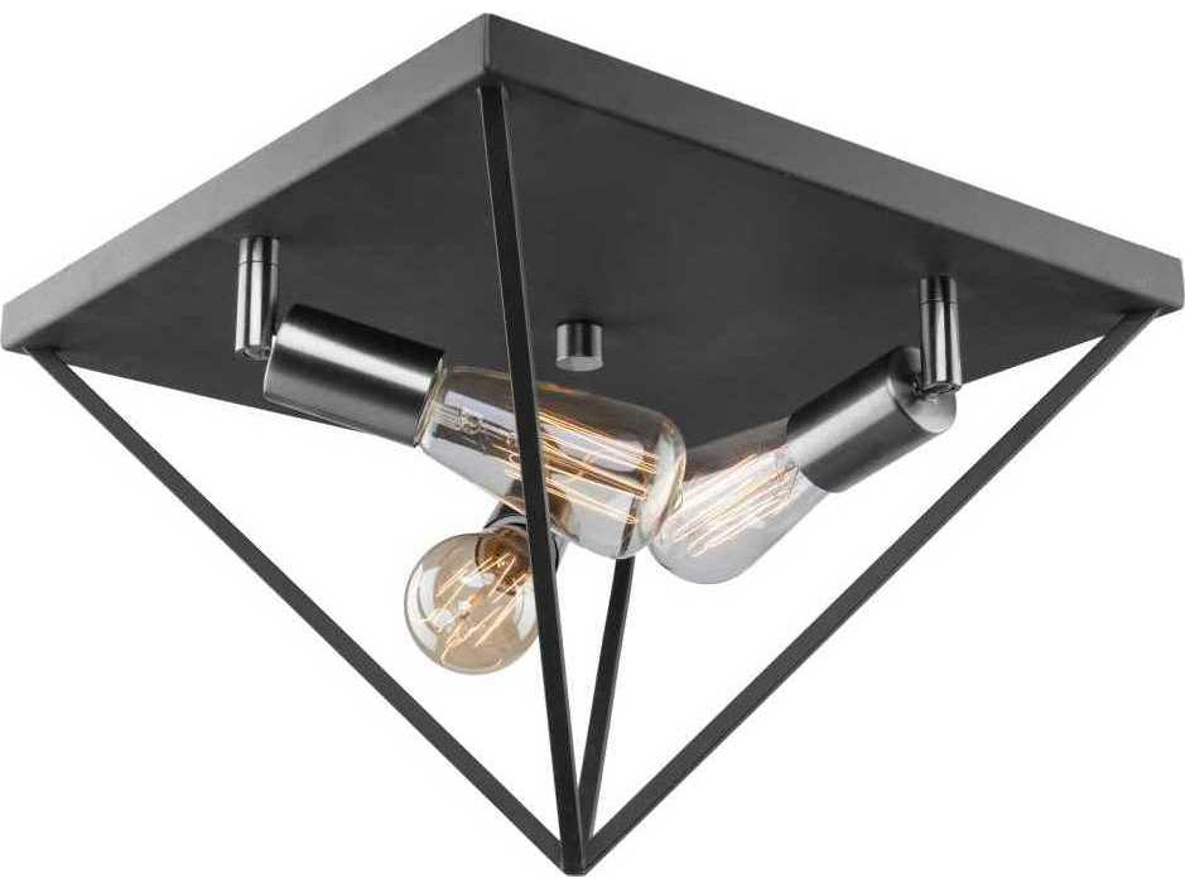 Artcraft Artistry 3-Light Polished Nickel LED Geometric Flush Mount