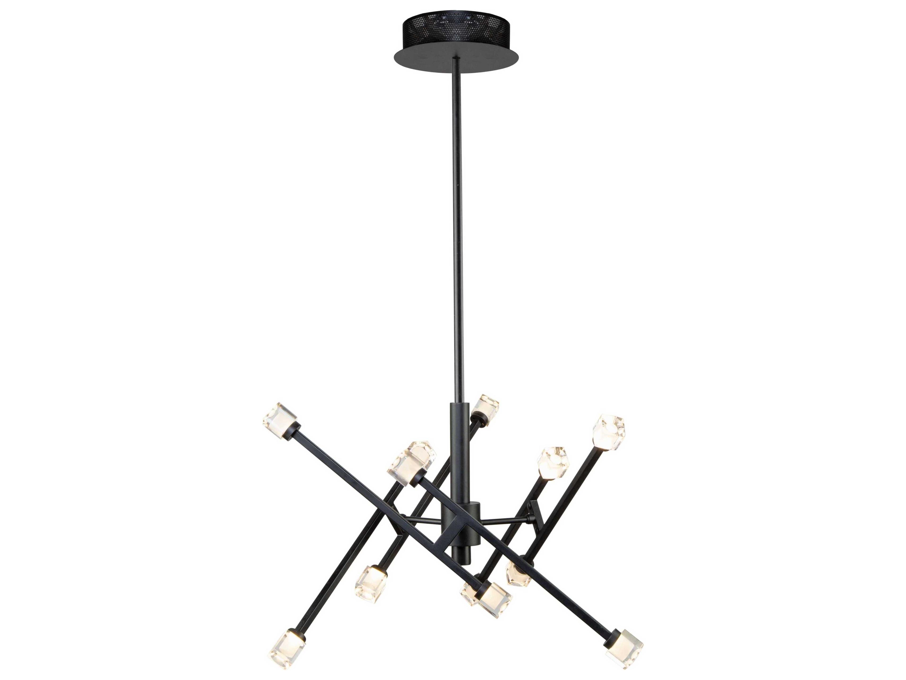 Artcraft Batton 12-Light Black Glass LED Geometric Pendant
