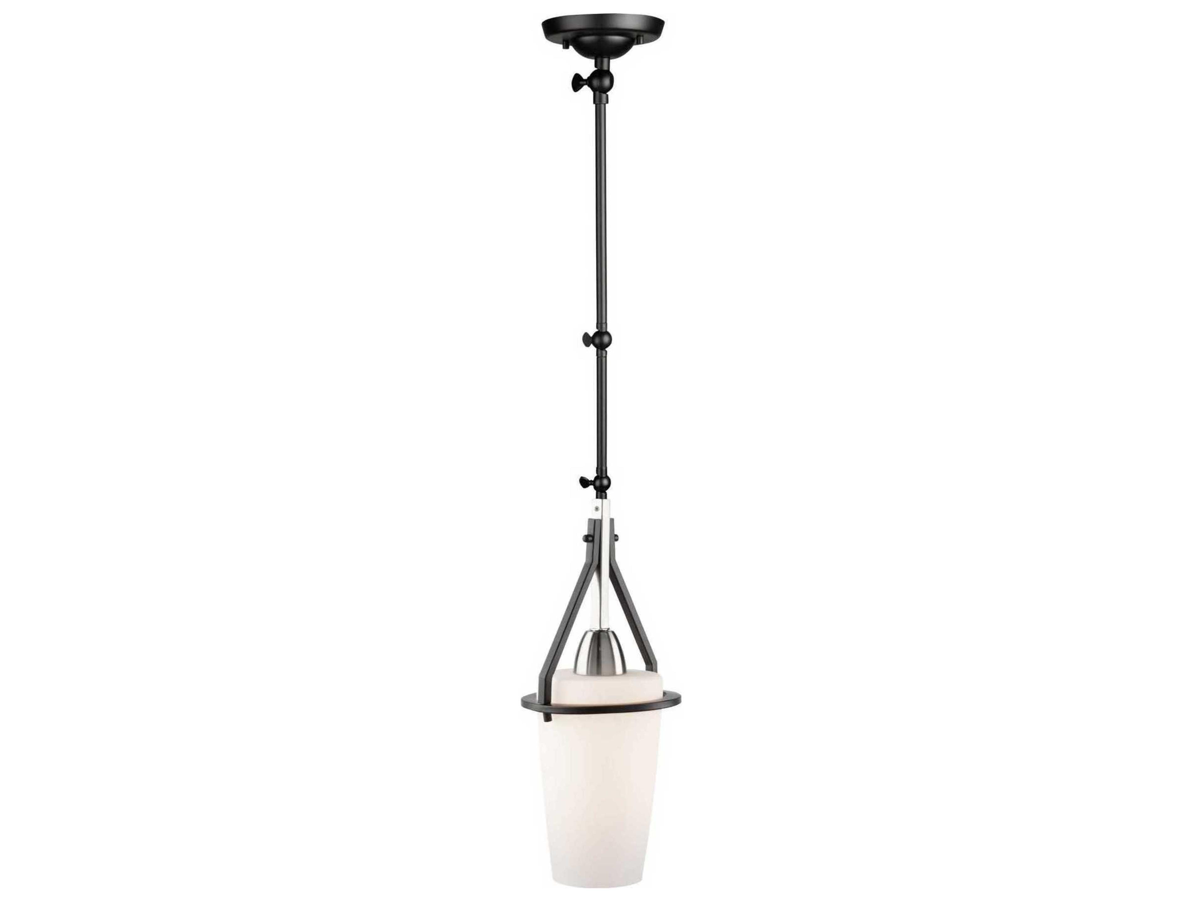 Artcraft Brydon 1-Light Black And Brushed Nickel Glass LED Geometric Mini Pendant