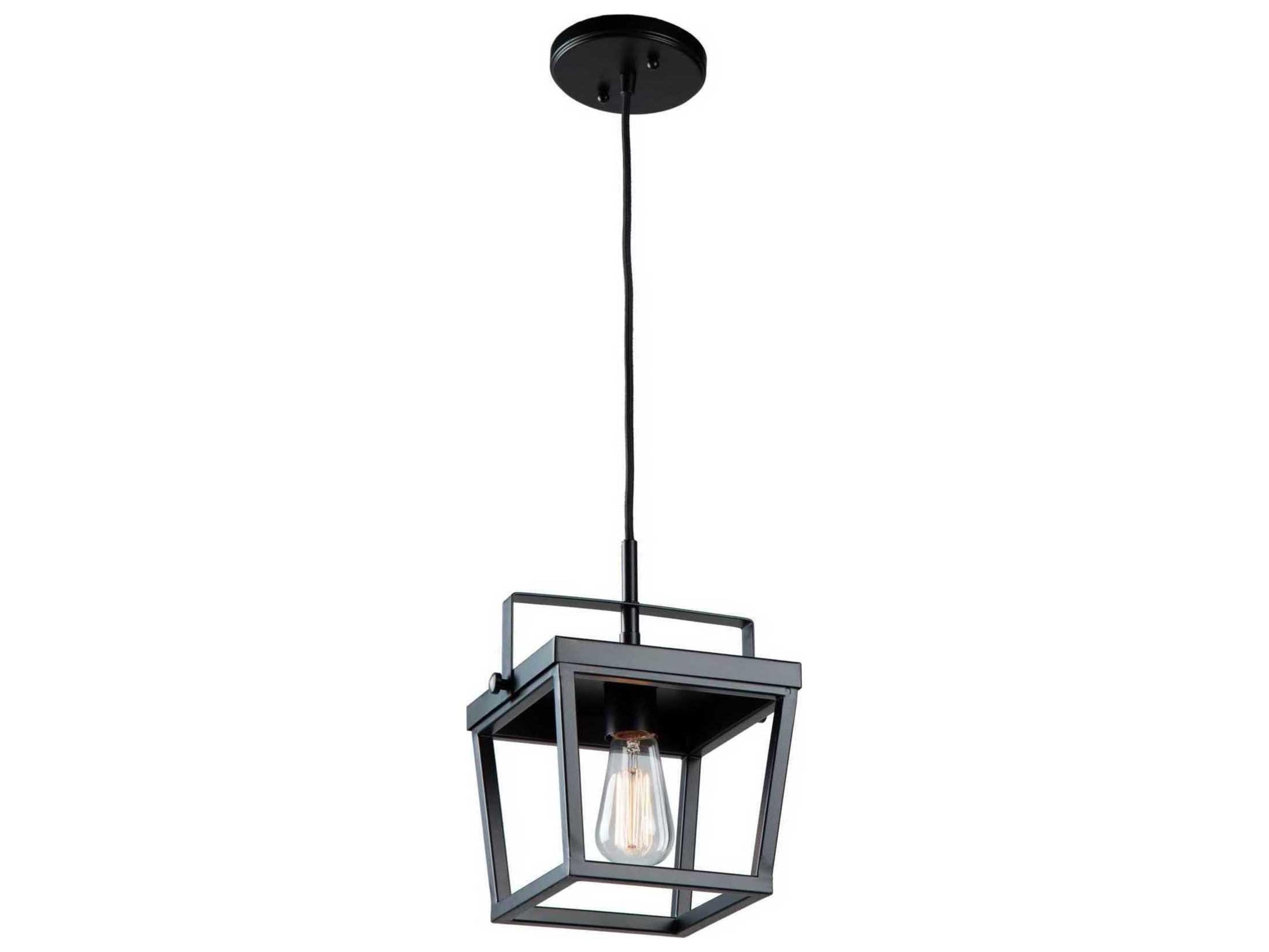 Artcraft Carriage 1-Light Black LED Geometric Mini Pendant