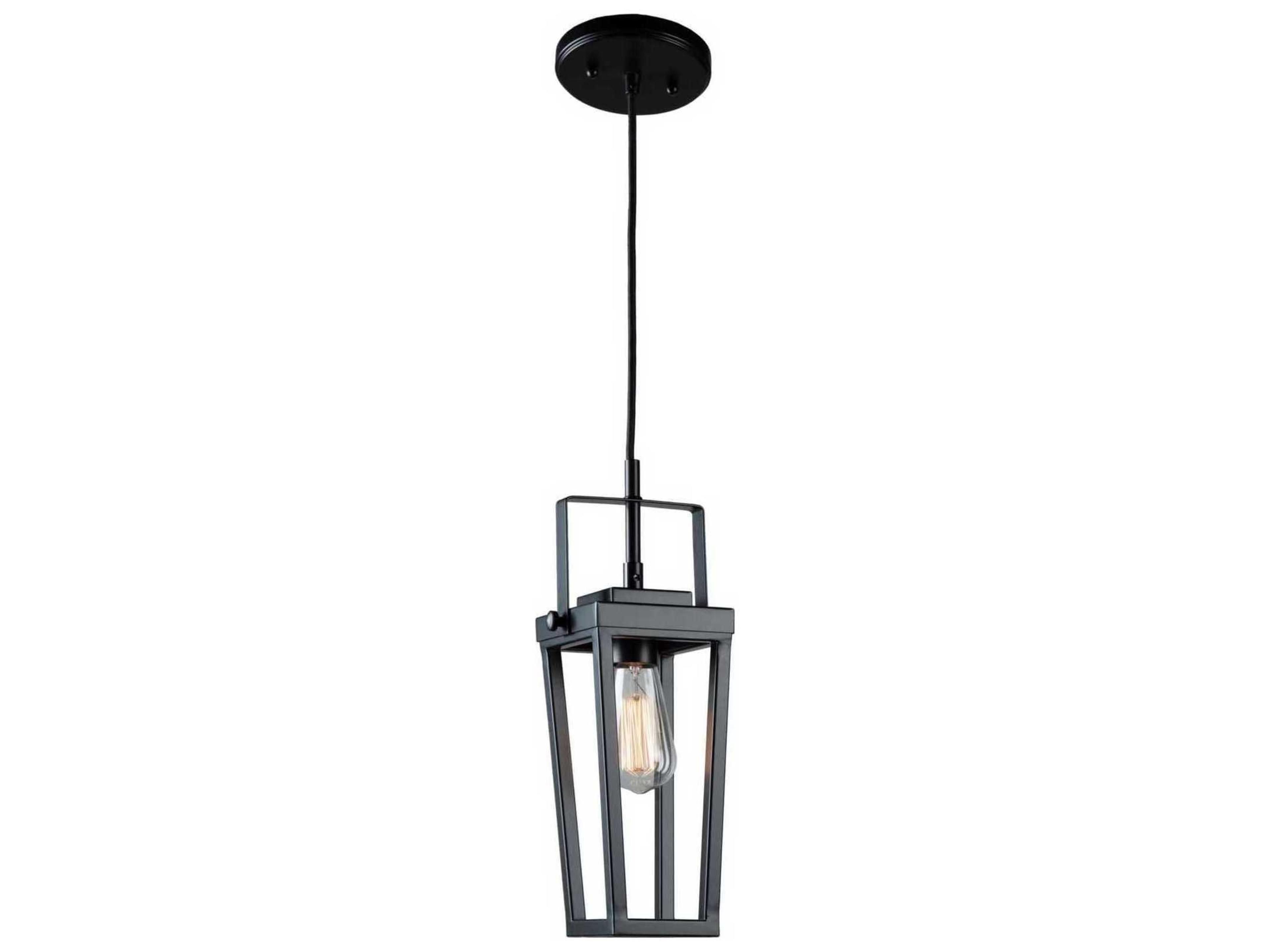Artcraft Carriage 1-Light Black LED Geometric Mini Pendant