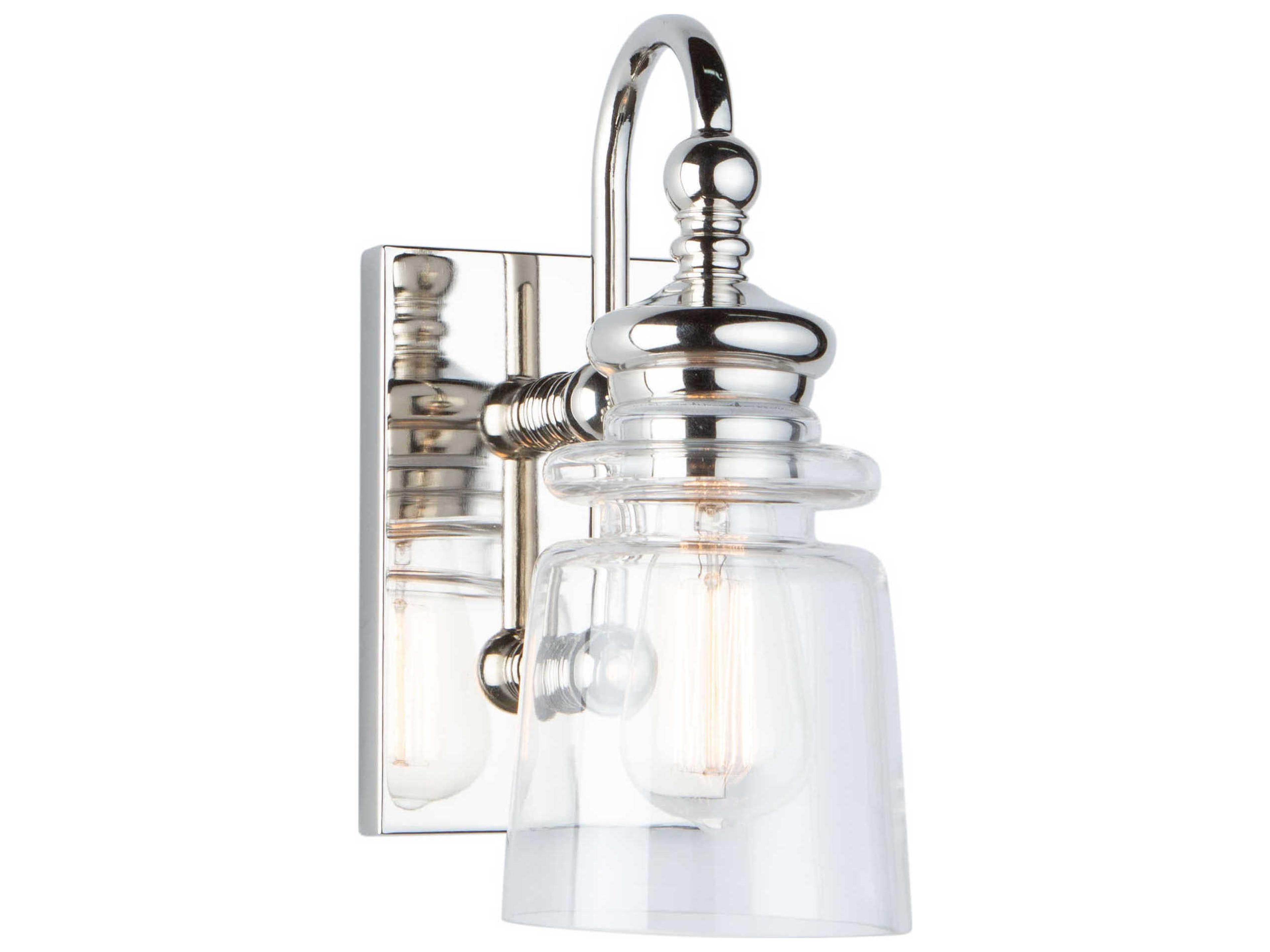 Artcraft Castara 1-Light Polished Nickel Glass LED Wall Sconce