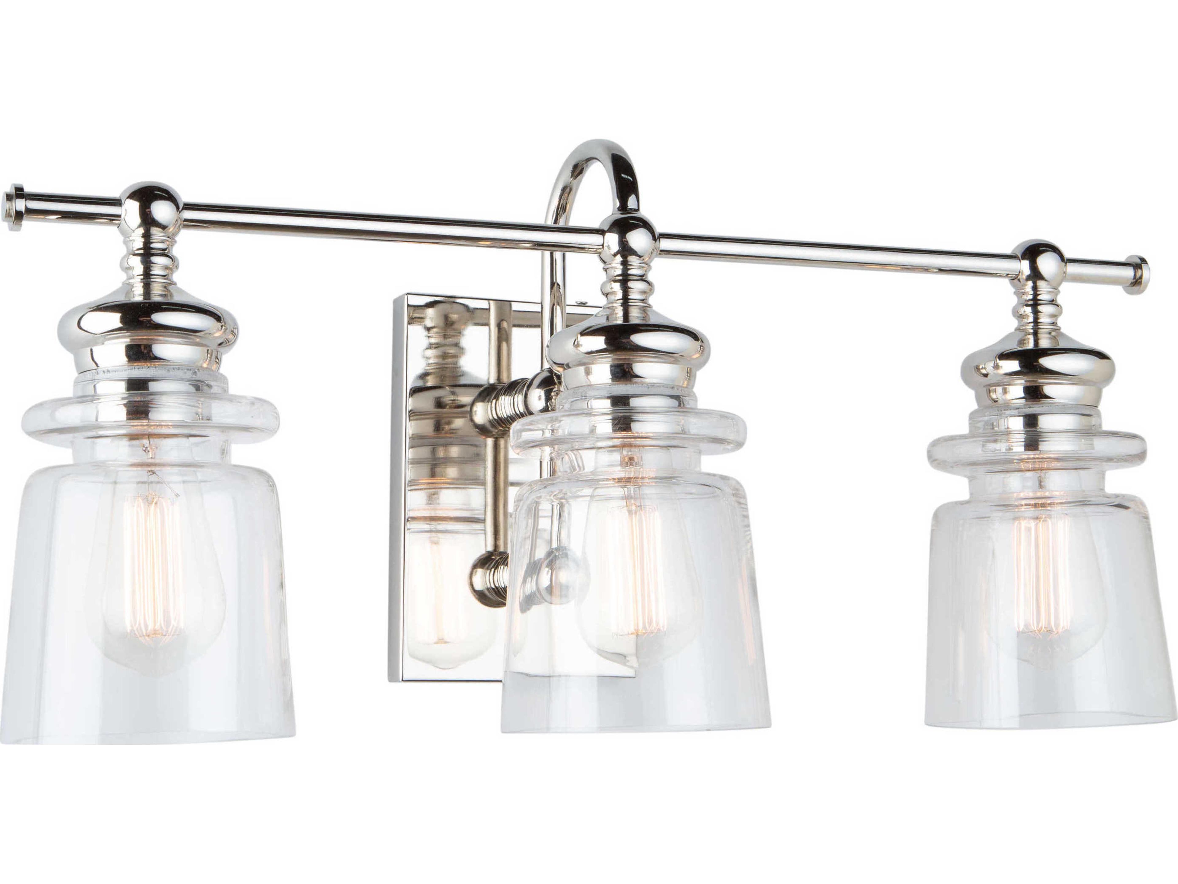 Artcraft Castara 3-Light Polished Nickel Glass LED Vanity Light