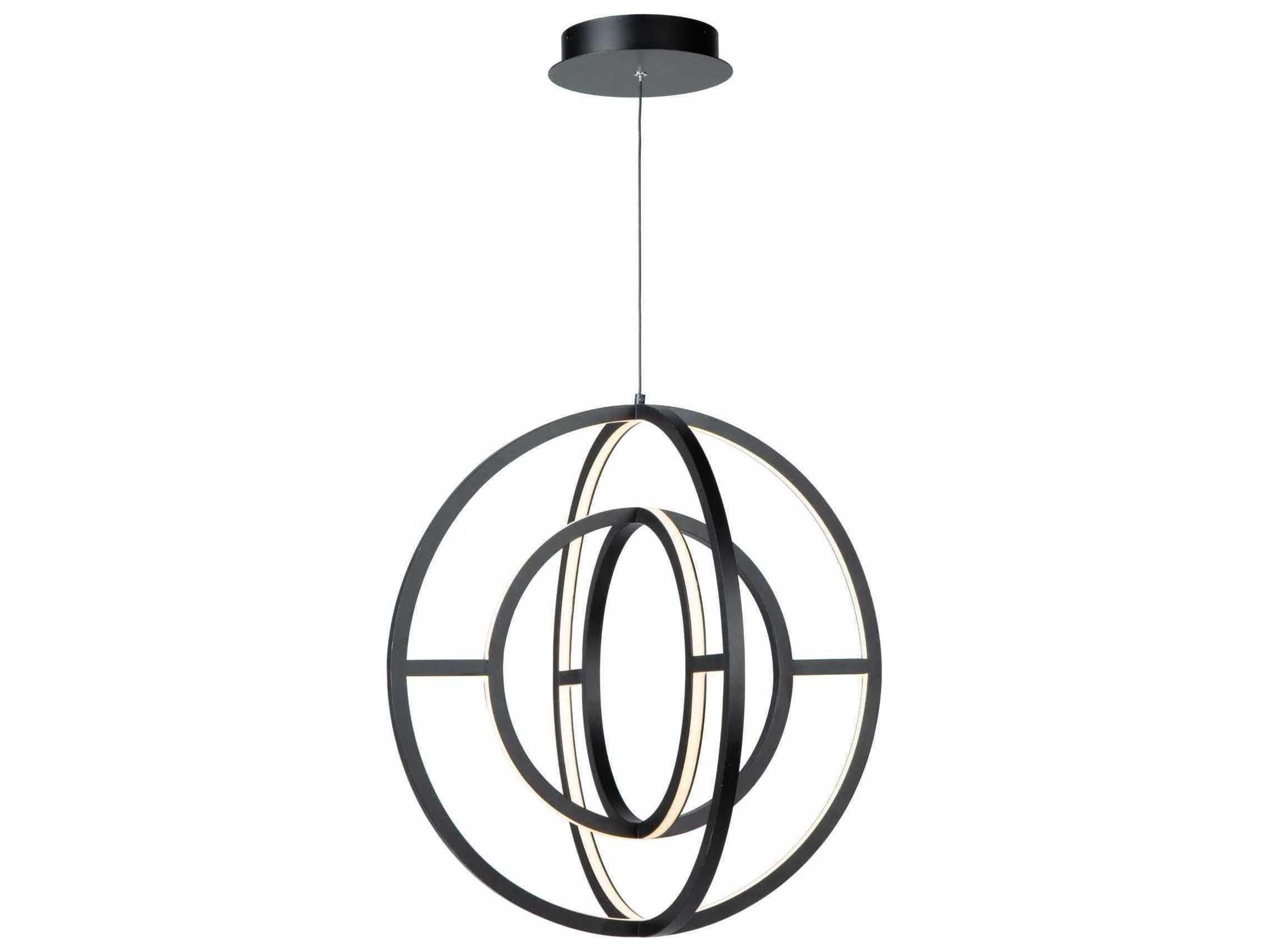 Artcraft Celestial 4-Light Matte Black LED Geometric Round Pendant