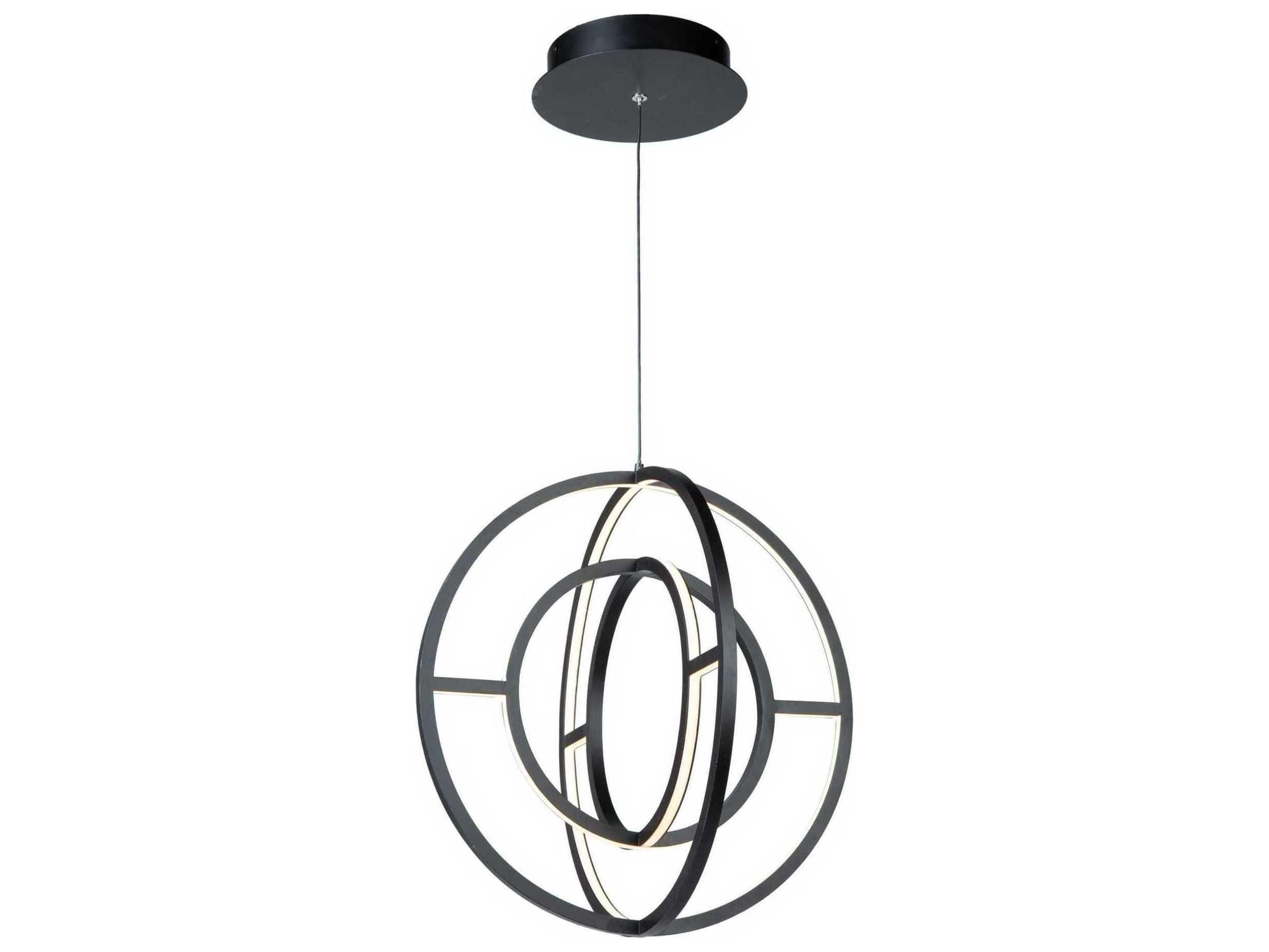 Artcraft Celestial 4-Light Matte Black LED Geometric Round Pendant