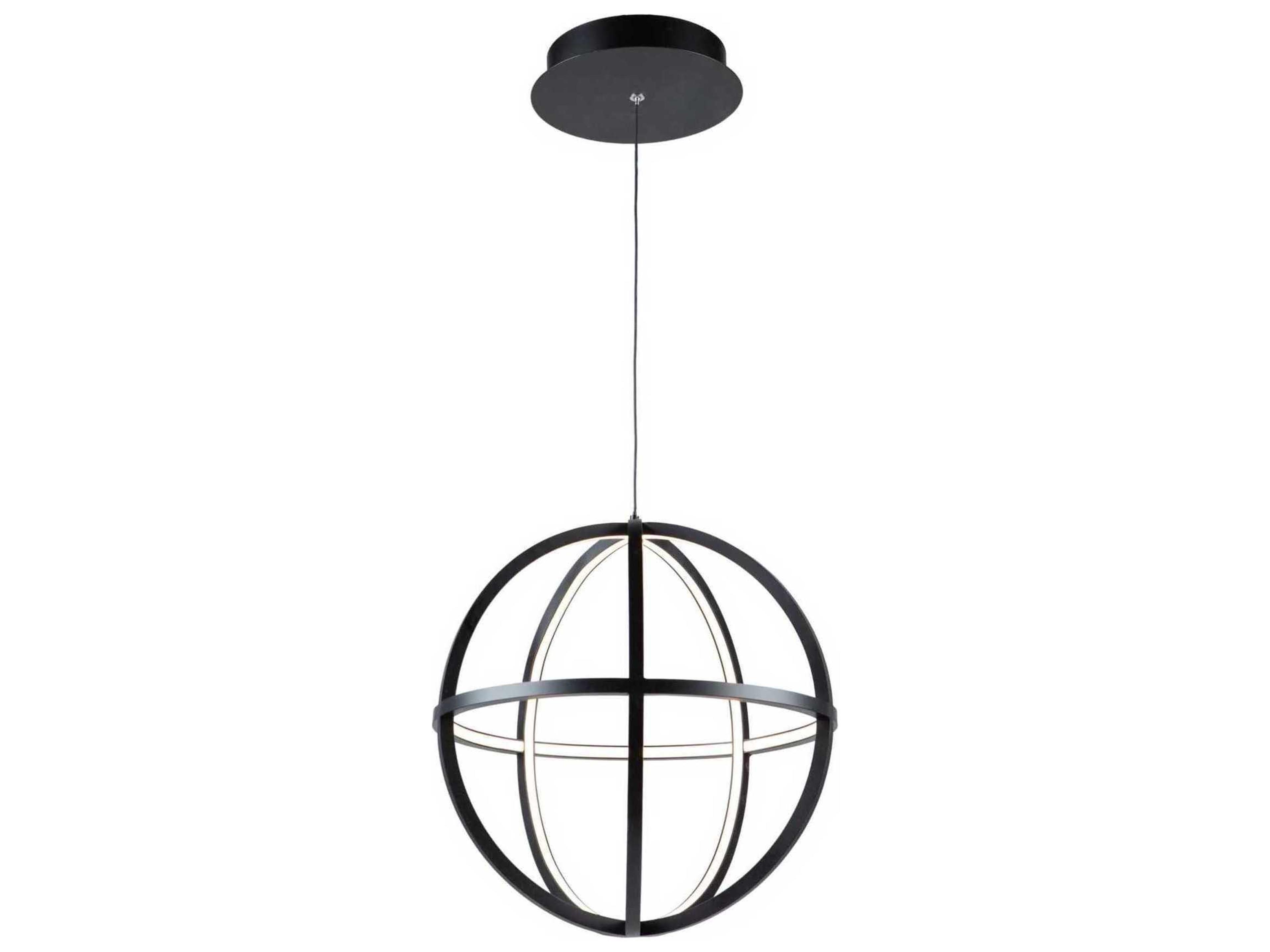 Artcraft Celestial 4-Light Matte Black LED Geometric Round Pendant