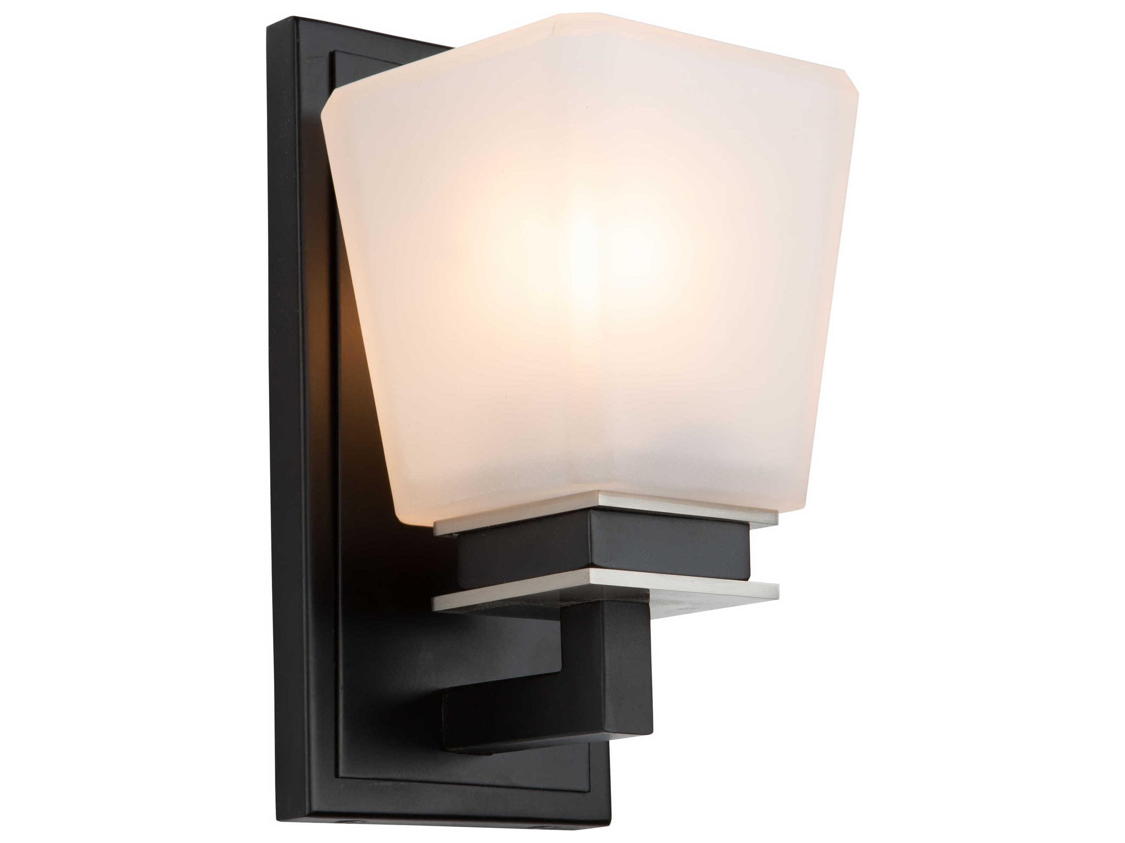Artcraft Eastwood 1-Light Black Brushed Nickel Glass LED Wall Sconce