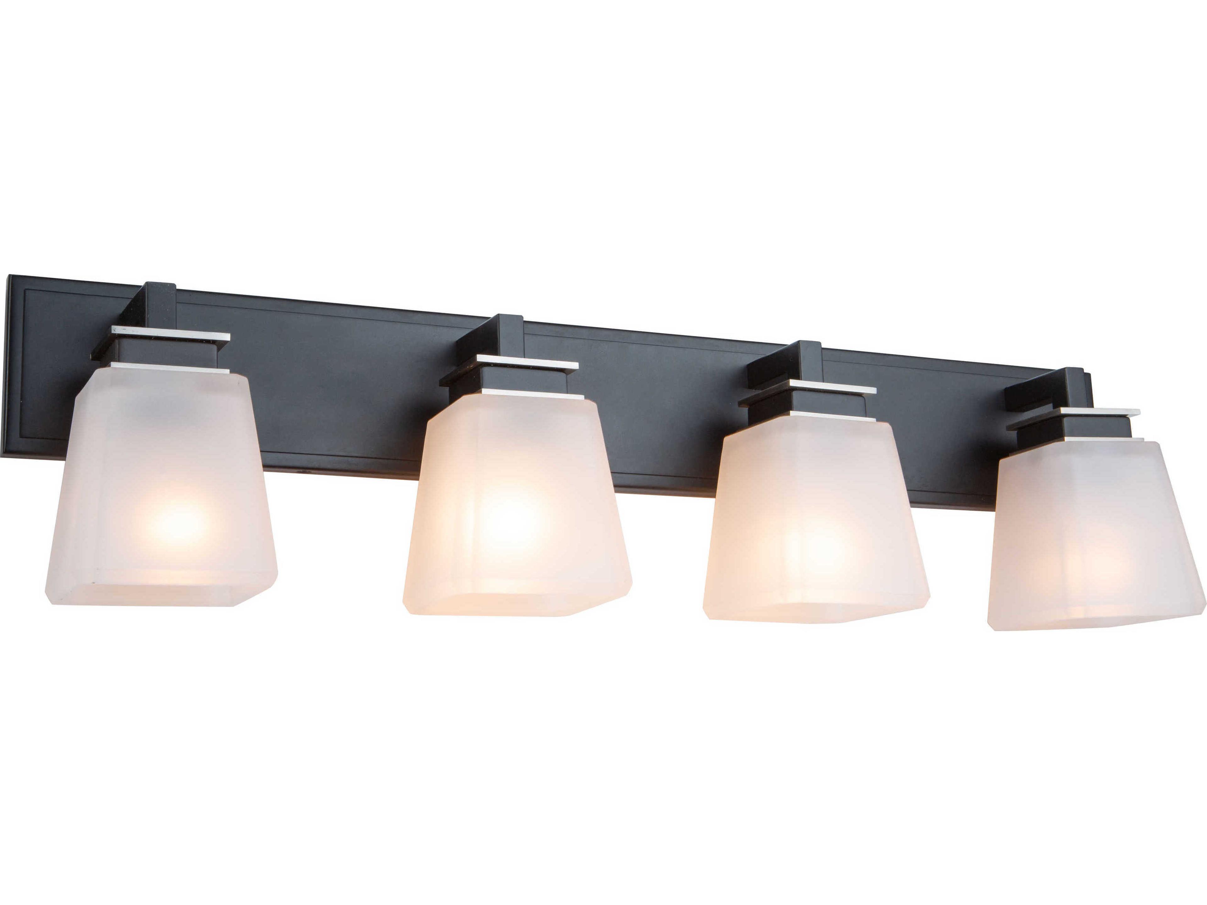 Artcraft Eastwood 4-Light Black Brushed Nickel Glass LED Vanity Light