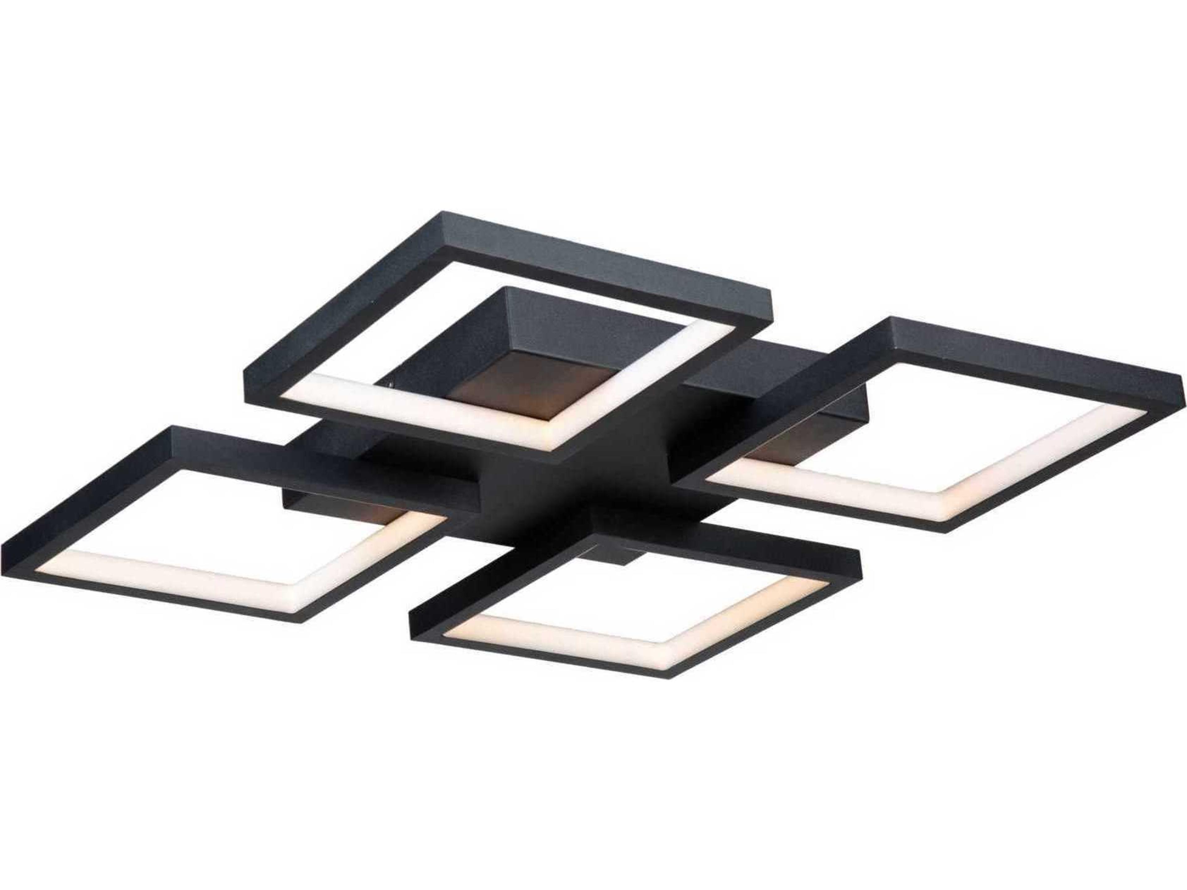 Artcraft Graymar 4-Light Black LED Geometric Flush Mount