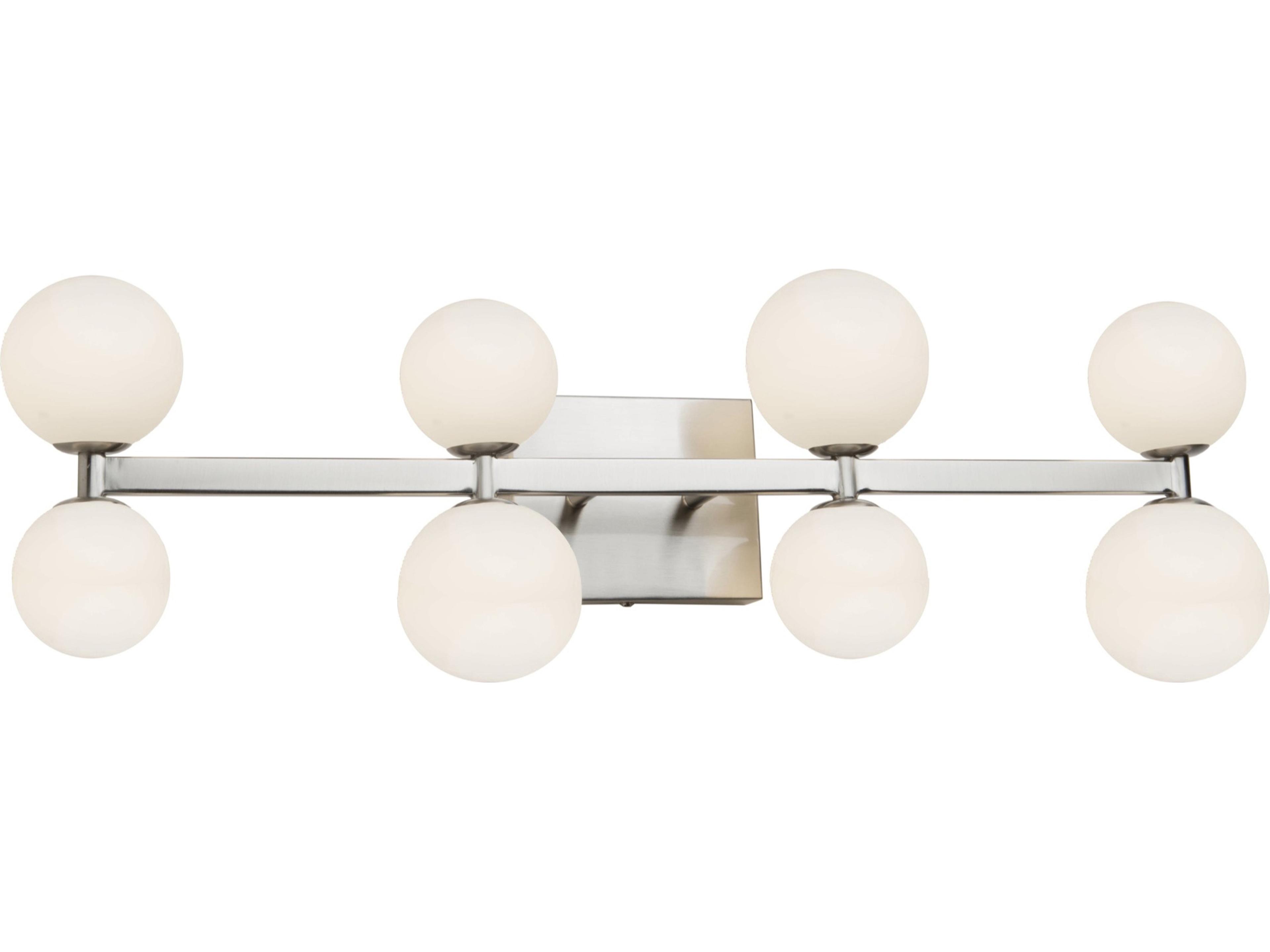 Artcraft Hadleigh 8-Light Brushed Nickel Glass LED Vanity Light