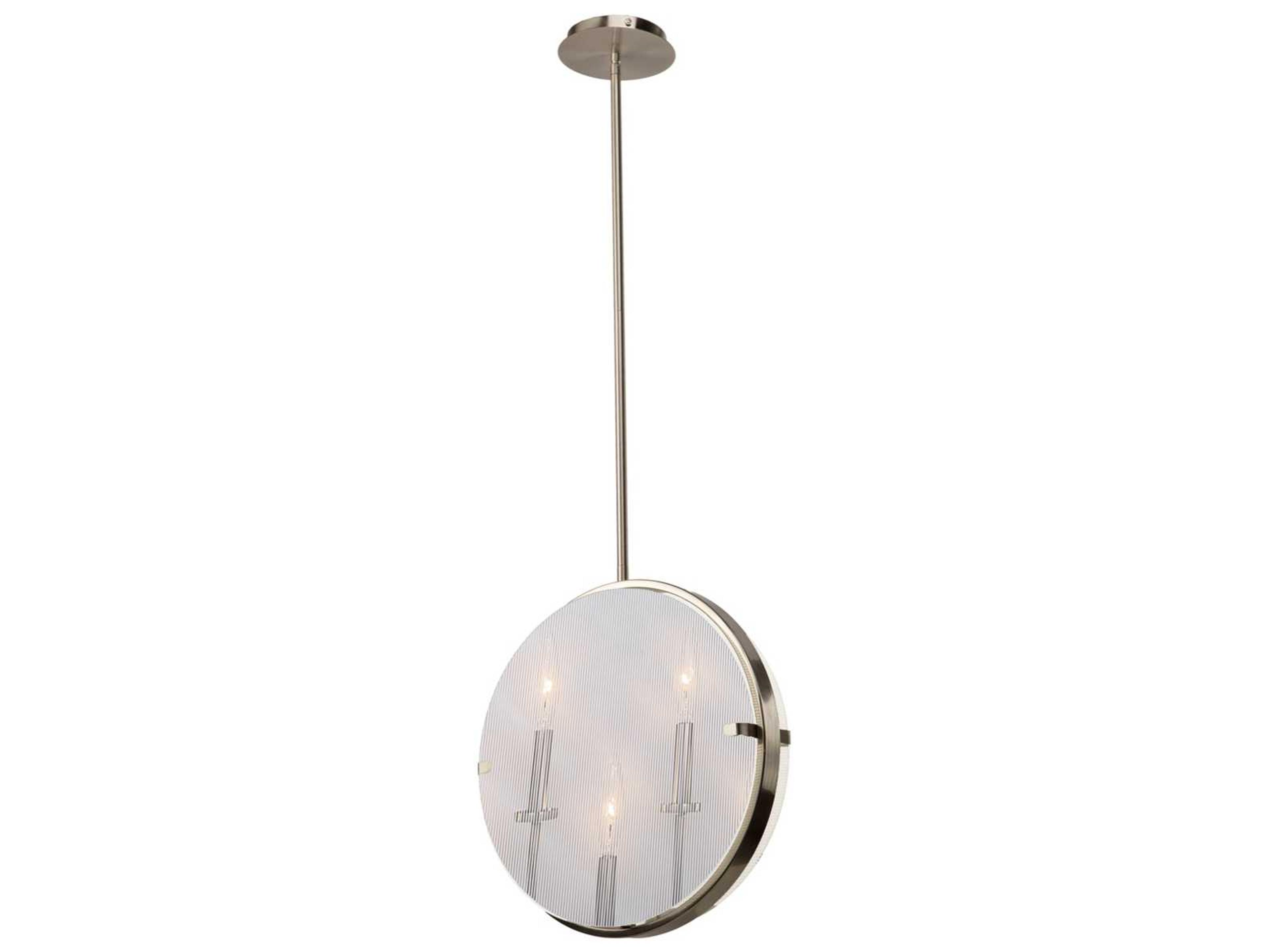 Artcraft Harbor Point 3-Light Satin Nickel Glass Round Pendant