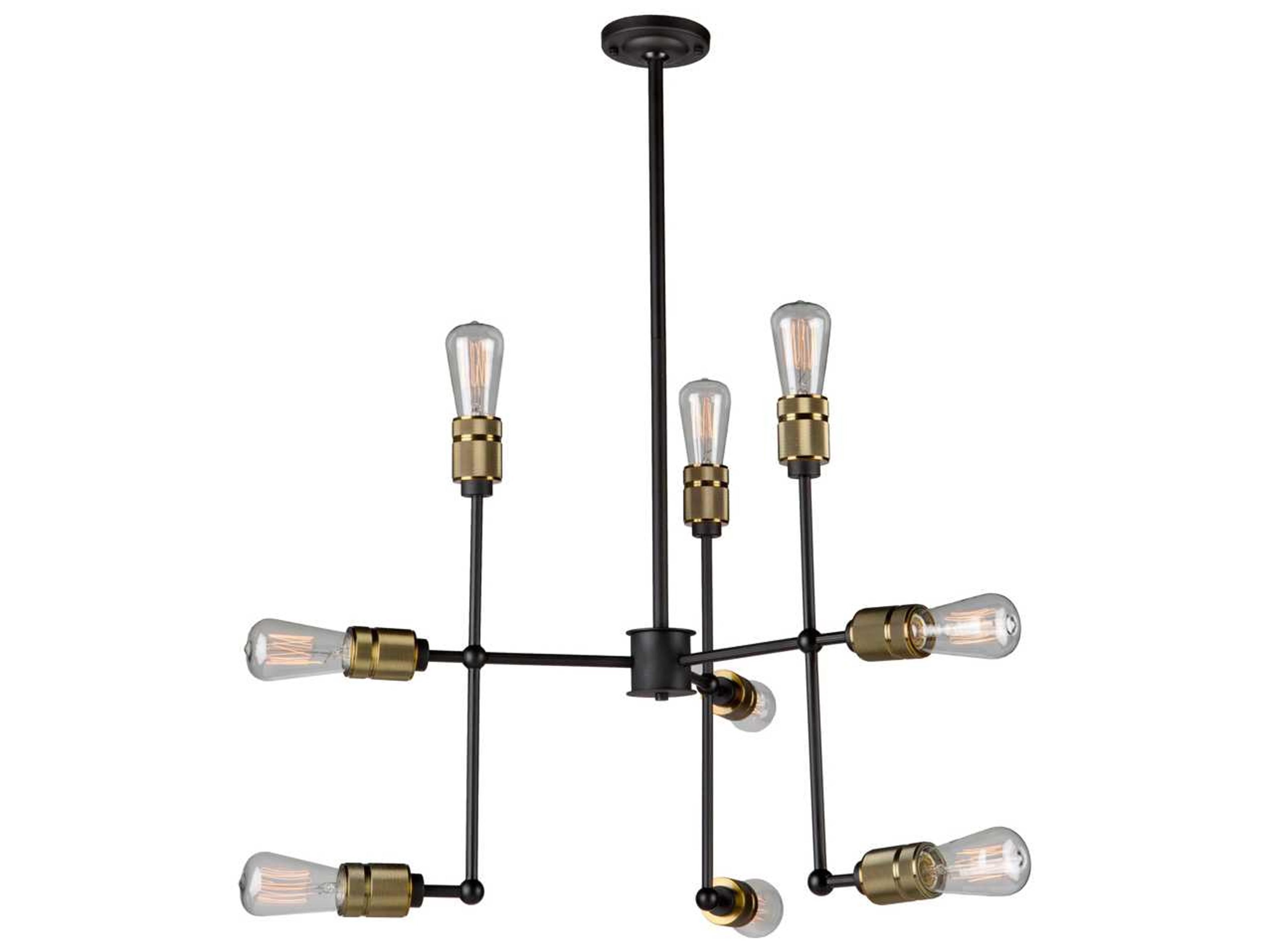 Artcraft Jersey 9-Light Vintage Brass LED Chandelier