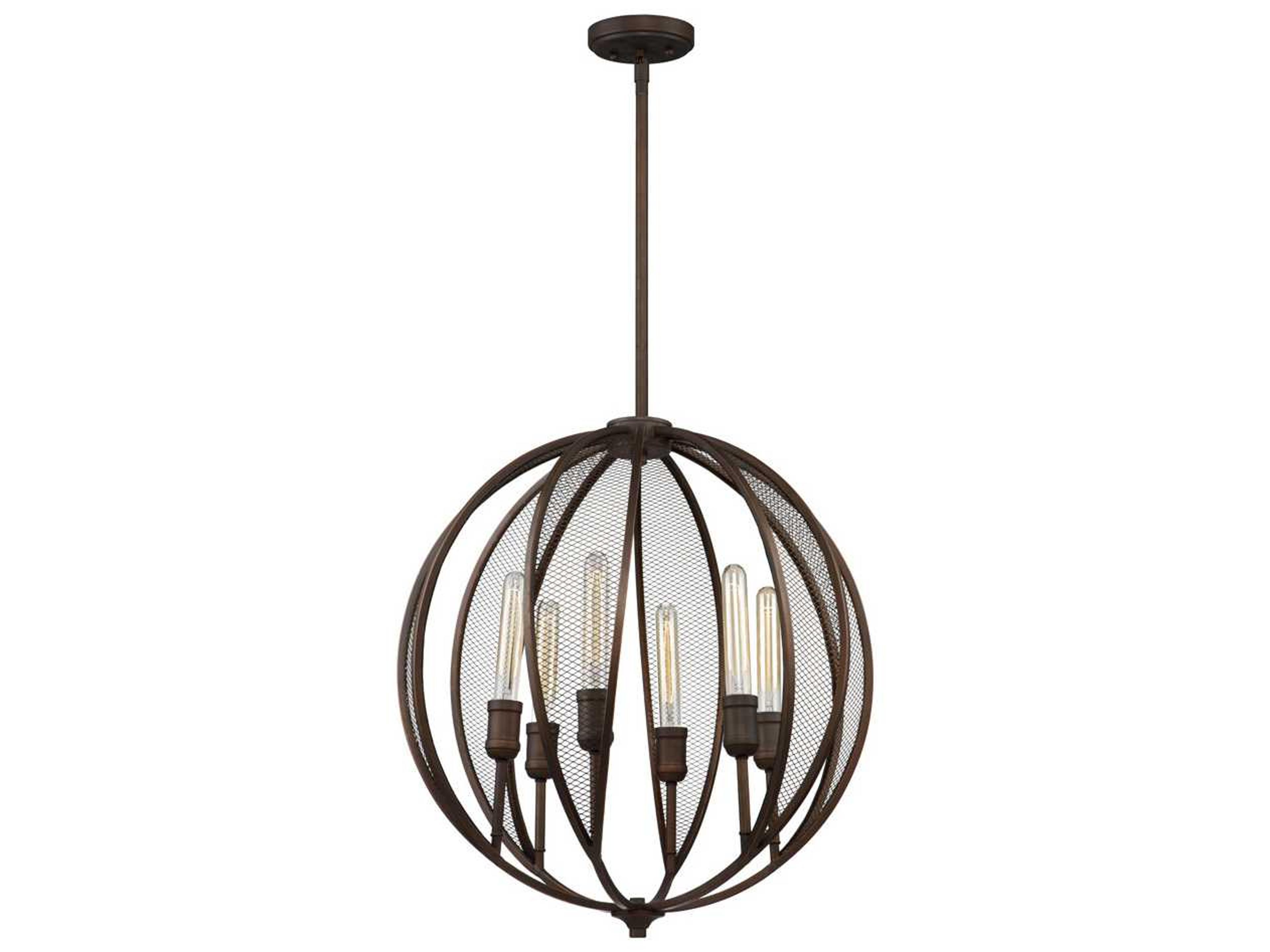 Artcraft Linden 6-Light Bronze LED Geometric Round Chandelier