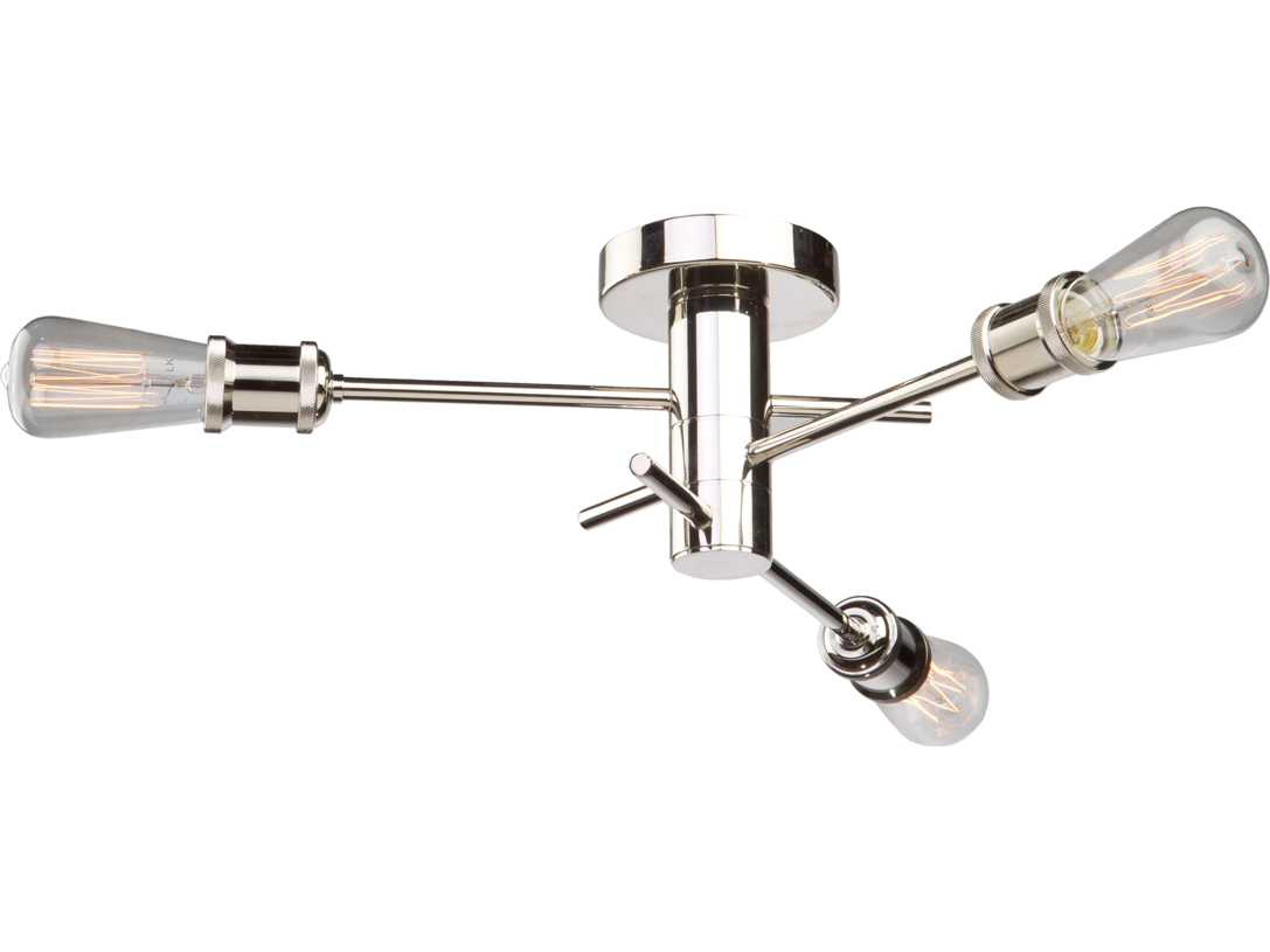 Artcraft Lux 3-Light Polished Nickel LED Semi Flush Mount