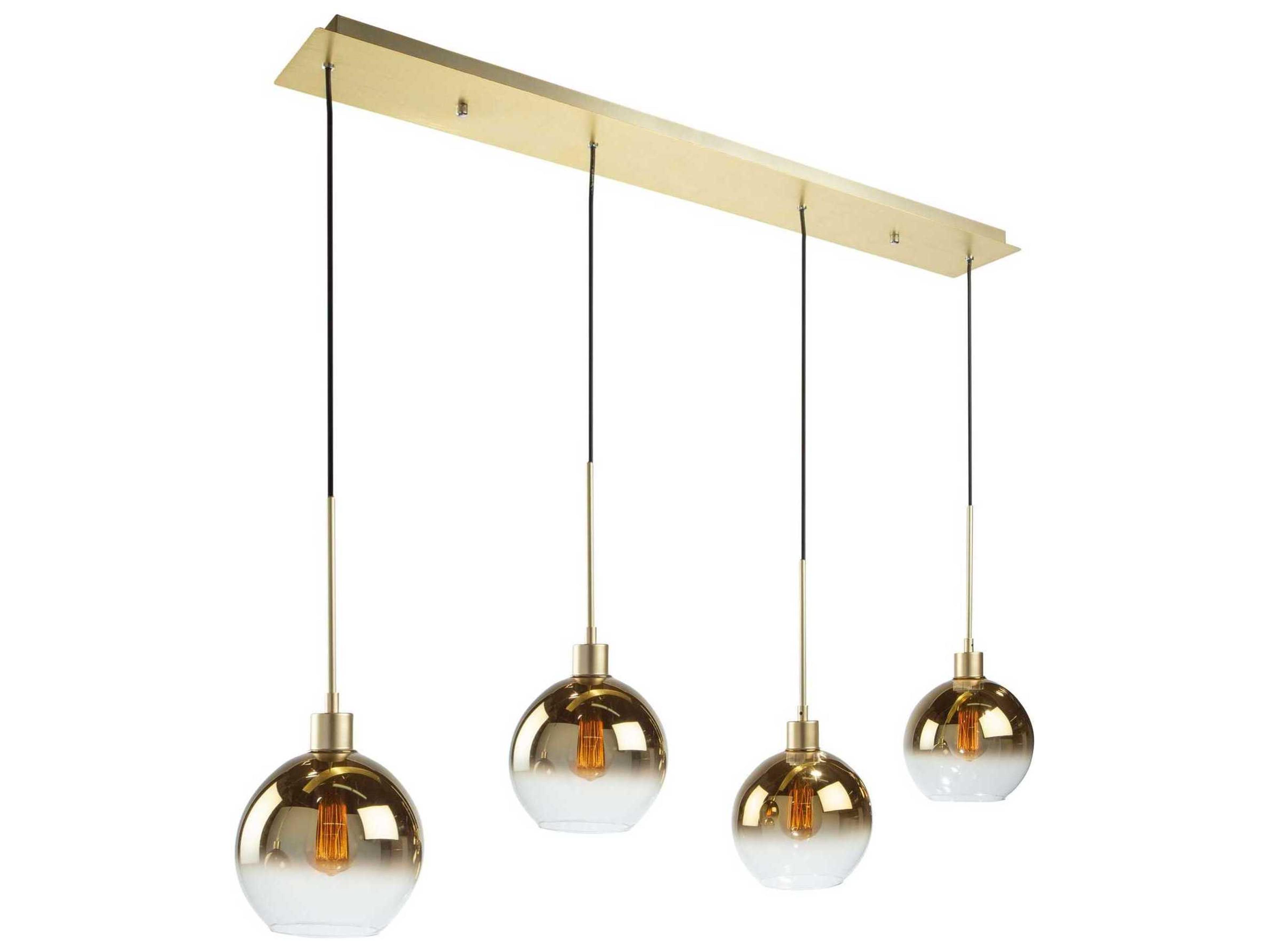 Artcraft Morning Mist 4-Light Gold Glass LED Globe Island Pendant