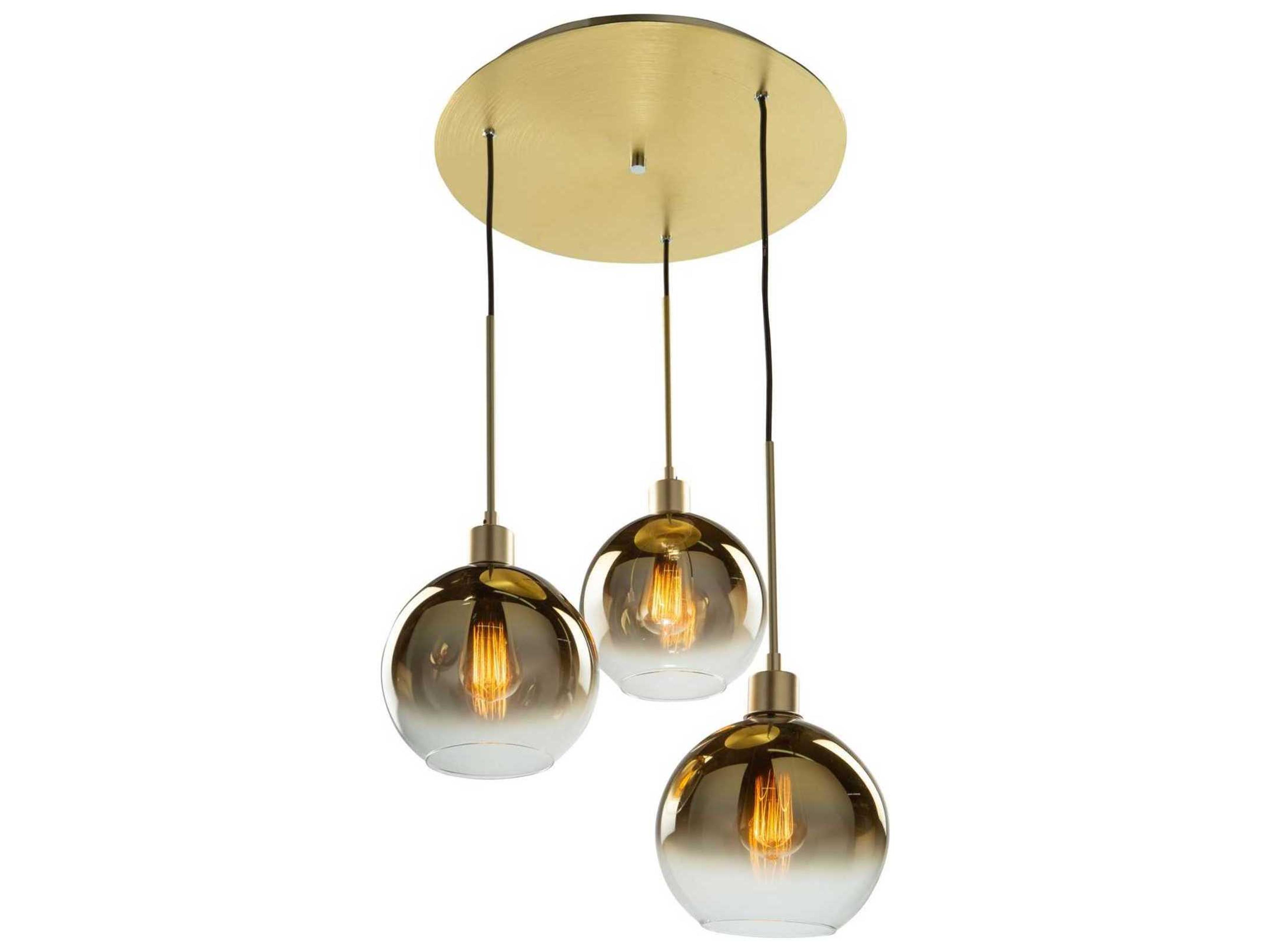 Artcraft Morning Mist 3-Light Gold Glass LED Globe Pendant