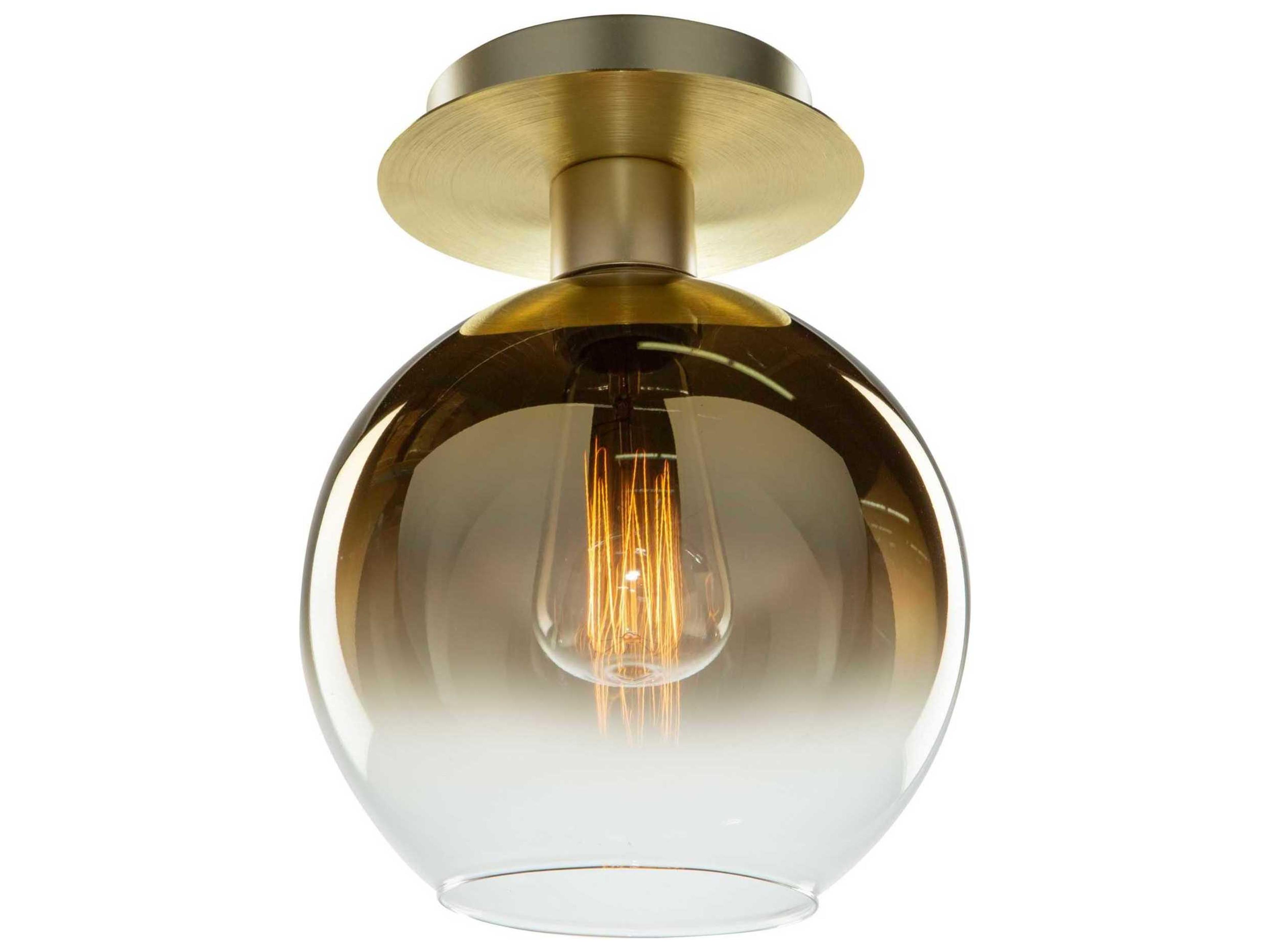 Artcraft Morning Mist 1-Light Gold Glass LED Globe Semi Flush Mount