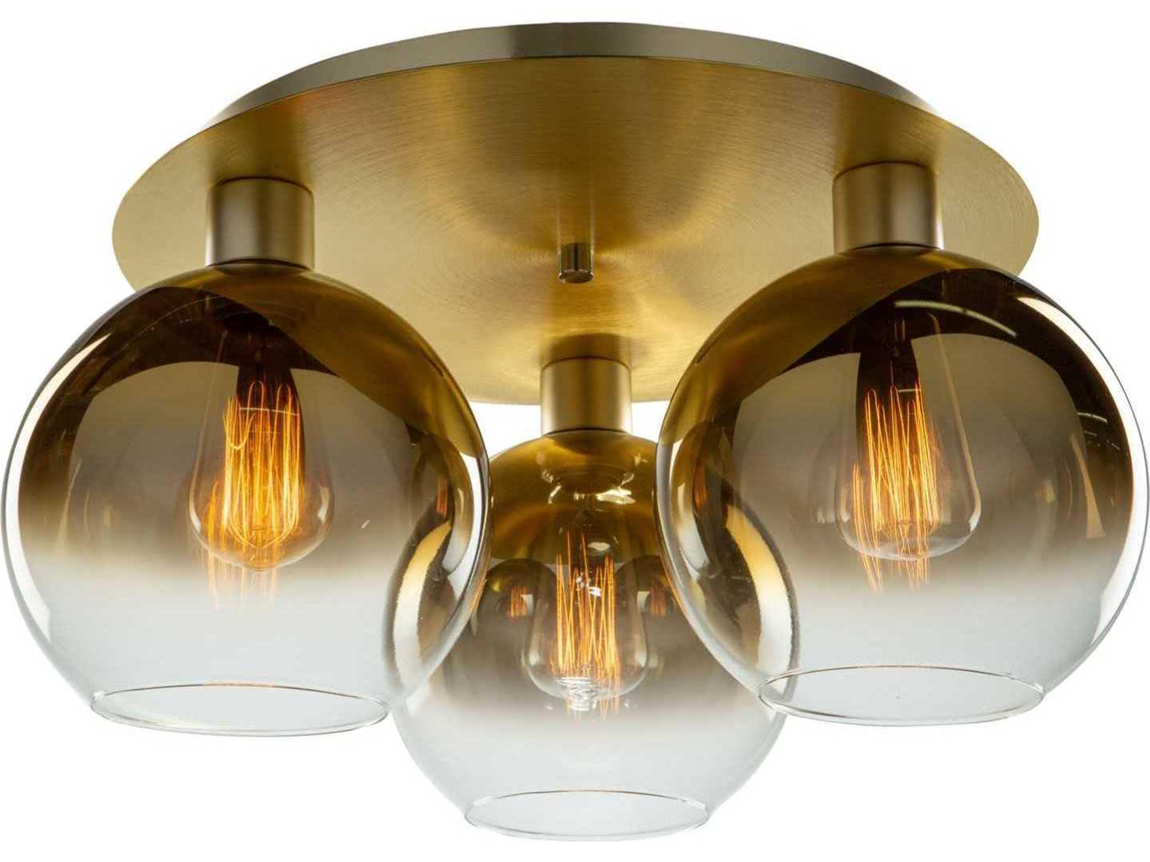 Artcraft Morning Mist 3-Light Gold Glass LED Globe Semi Flush Mount