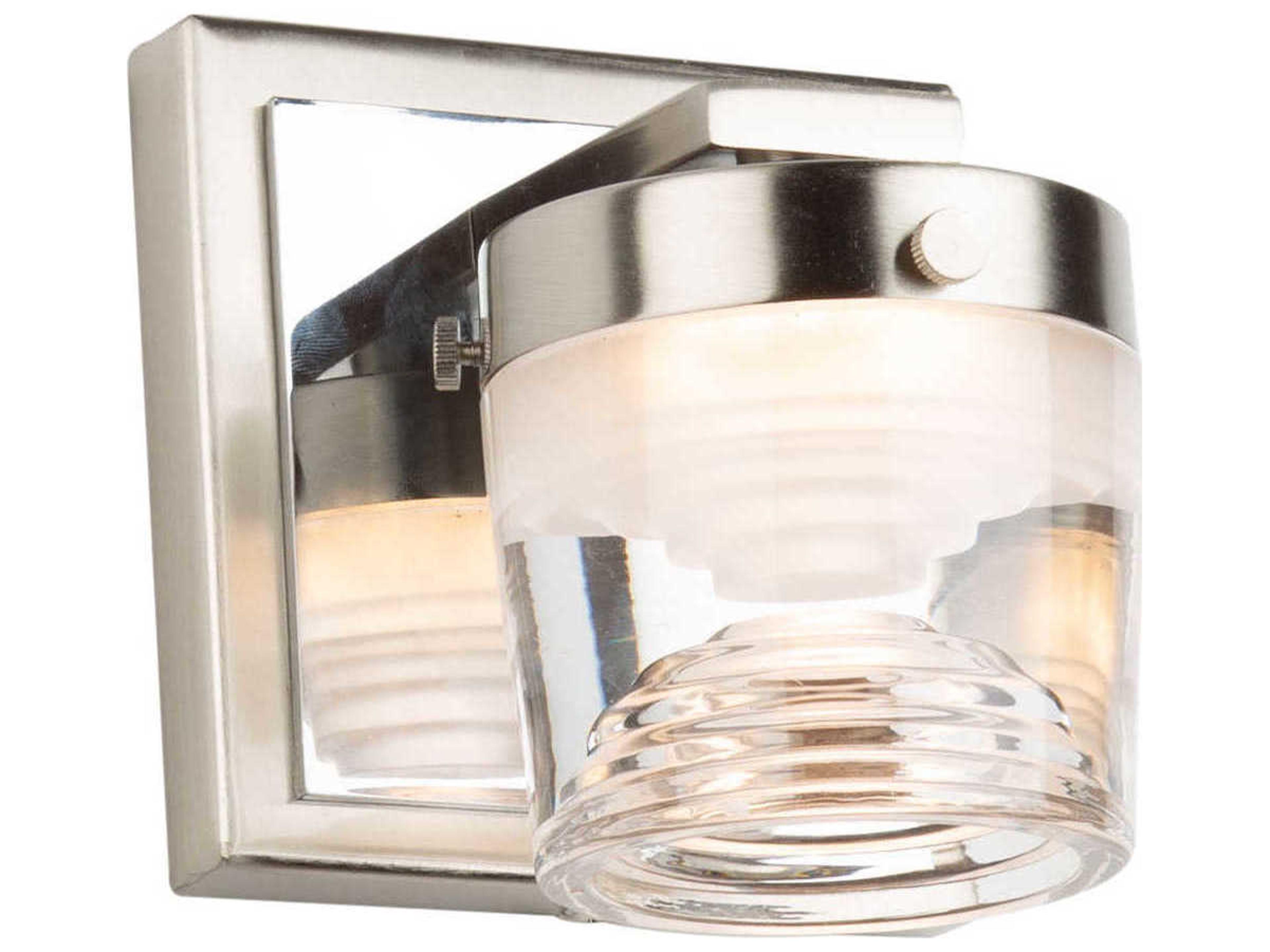 Artcraft Newbury 1-Light Brushed Polished Nickel Glass LED Wall Sconce