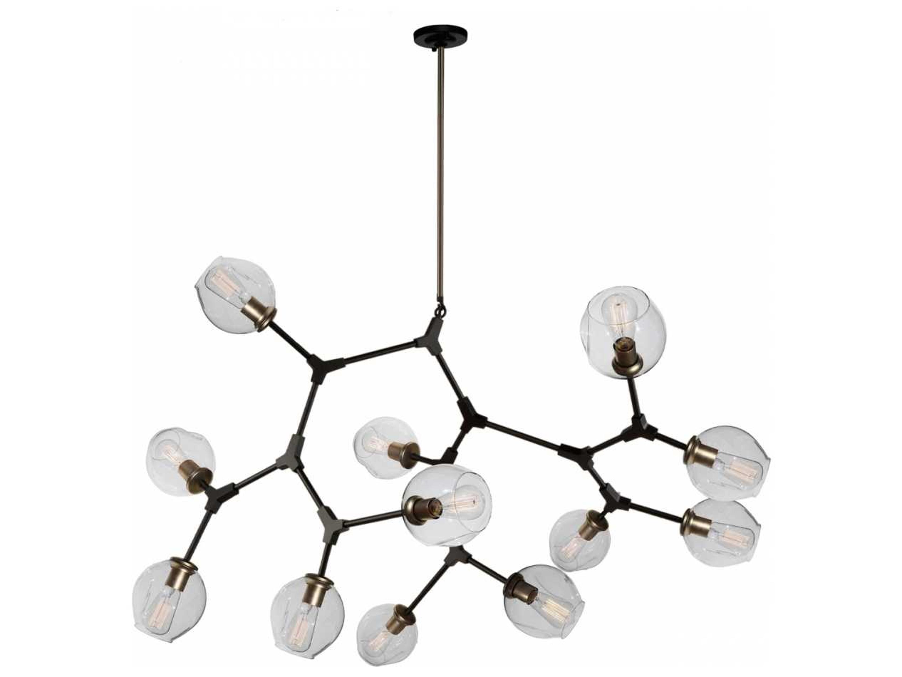 Artcraft Organic Vintage Brass LED Geometric Chandelier