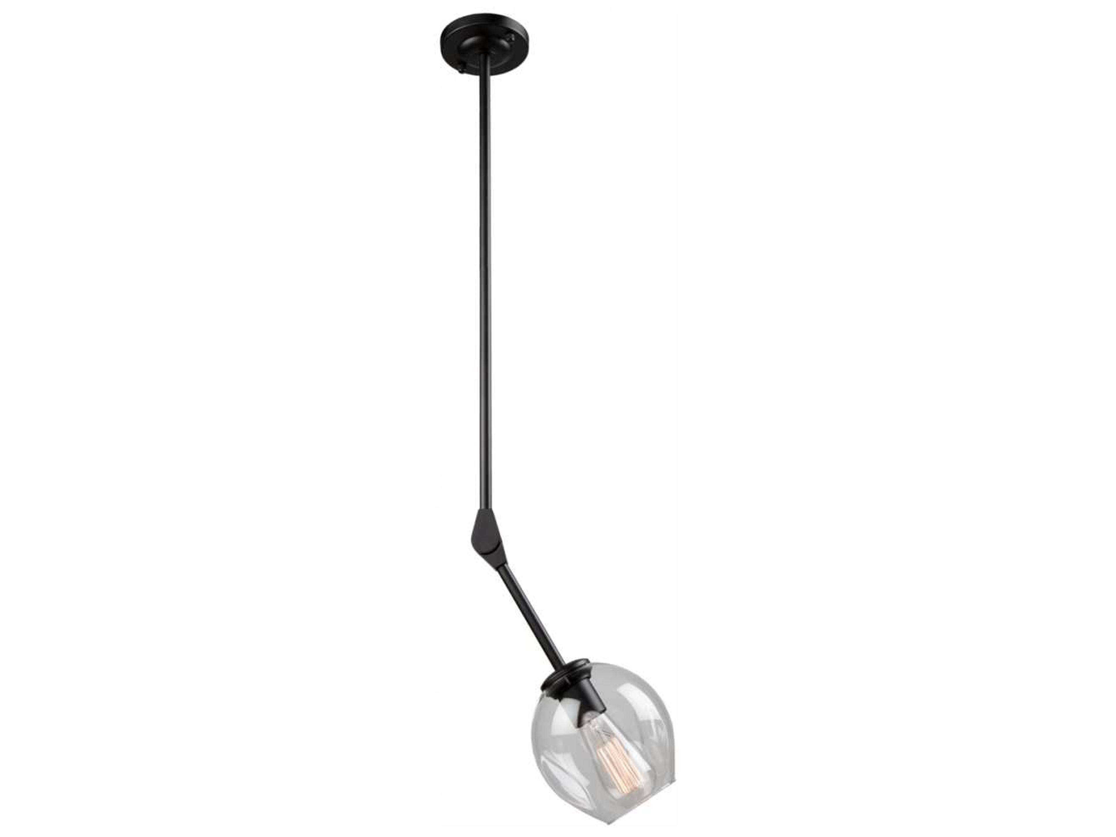 Artcraft Organic 1-Light Black Glass LED Round Mini Pendant