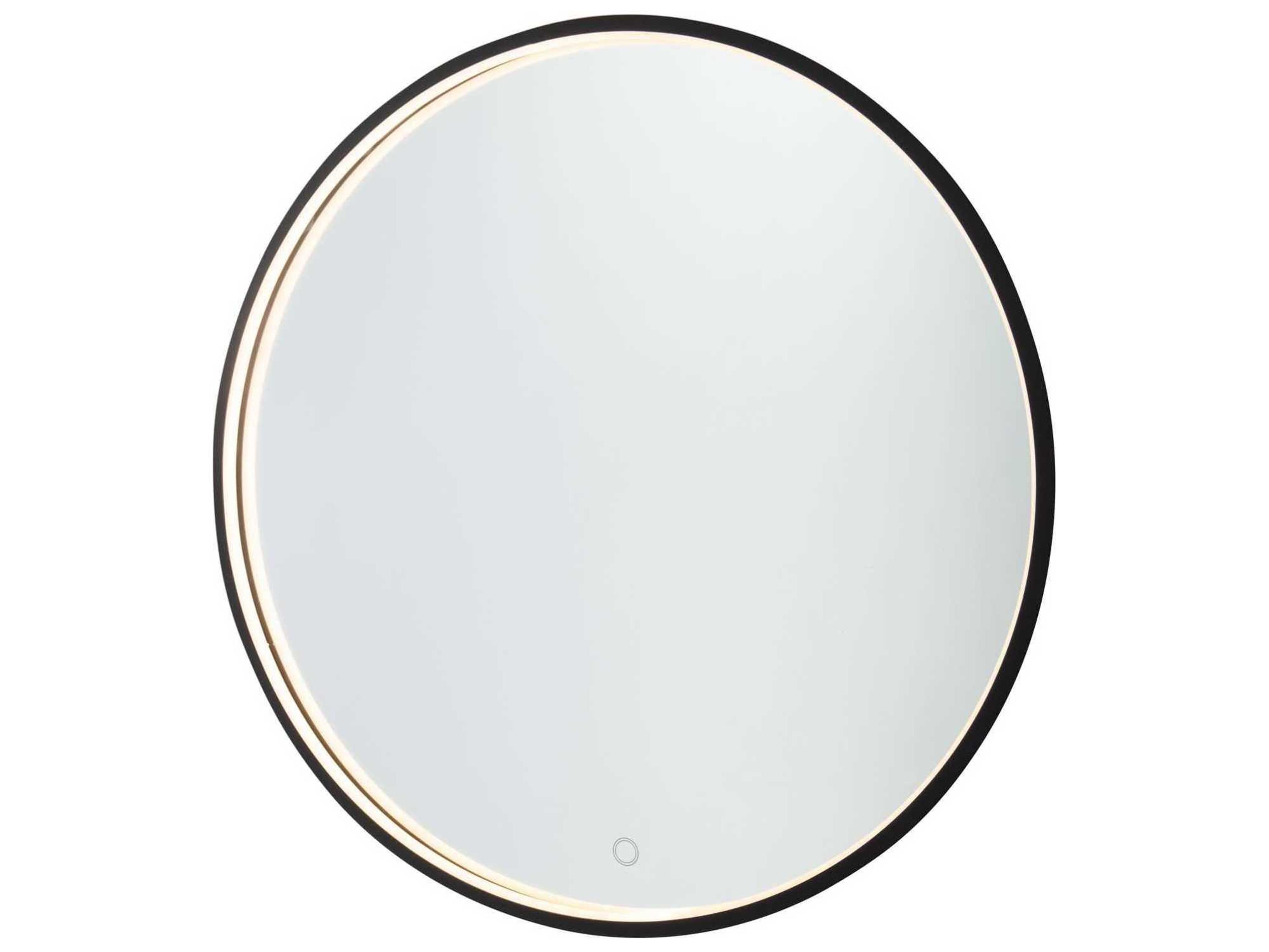 Artcraft Reflections Matte Black Round Wall Mirror