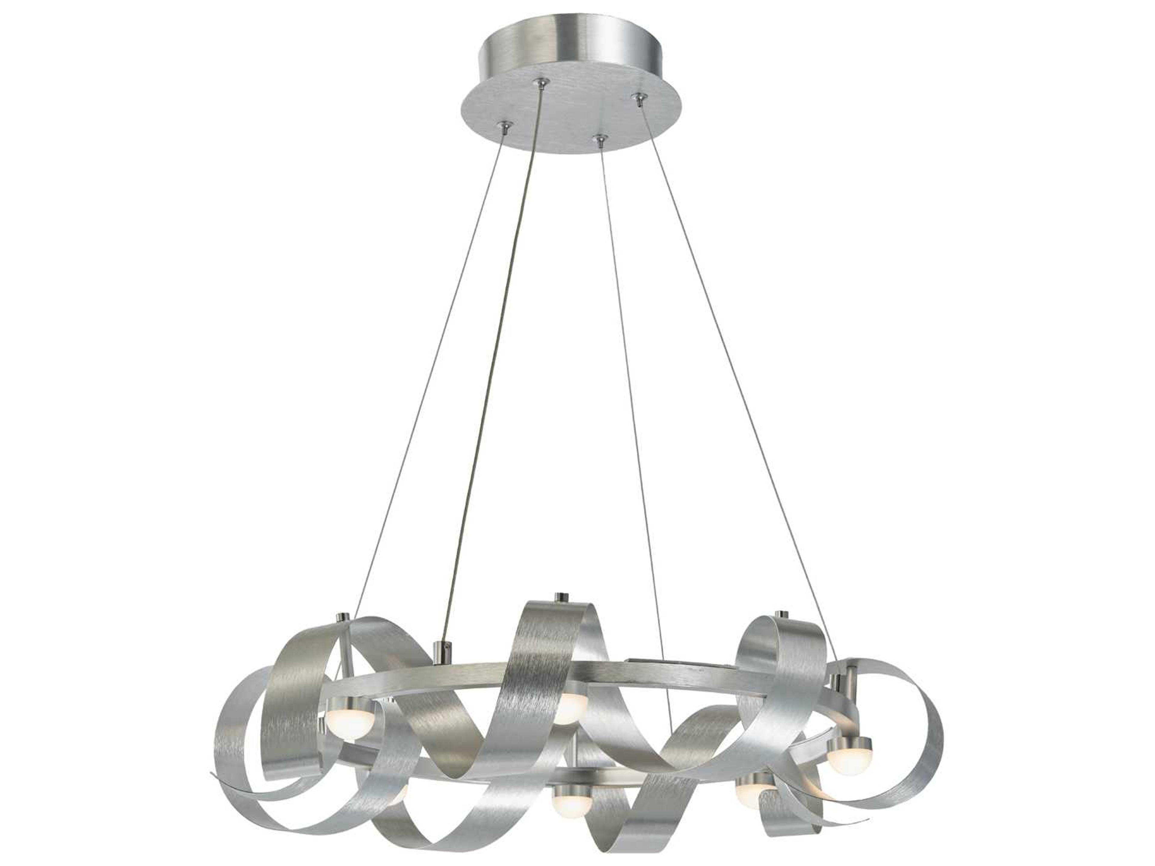 Artcraft Rolling Hills 8-Light Brushed Aluminum Gray LED Geometric Pendant