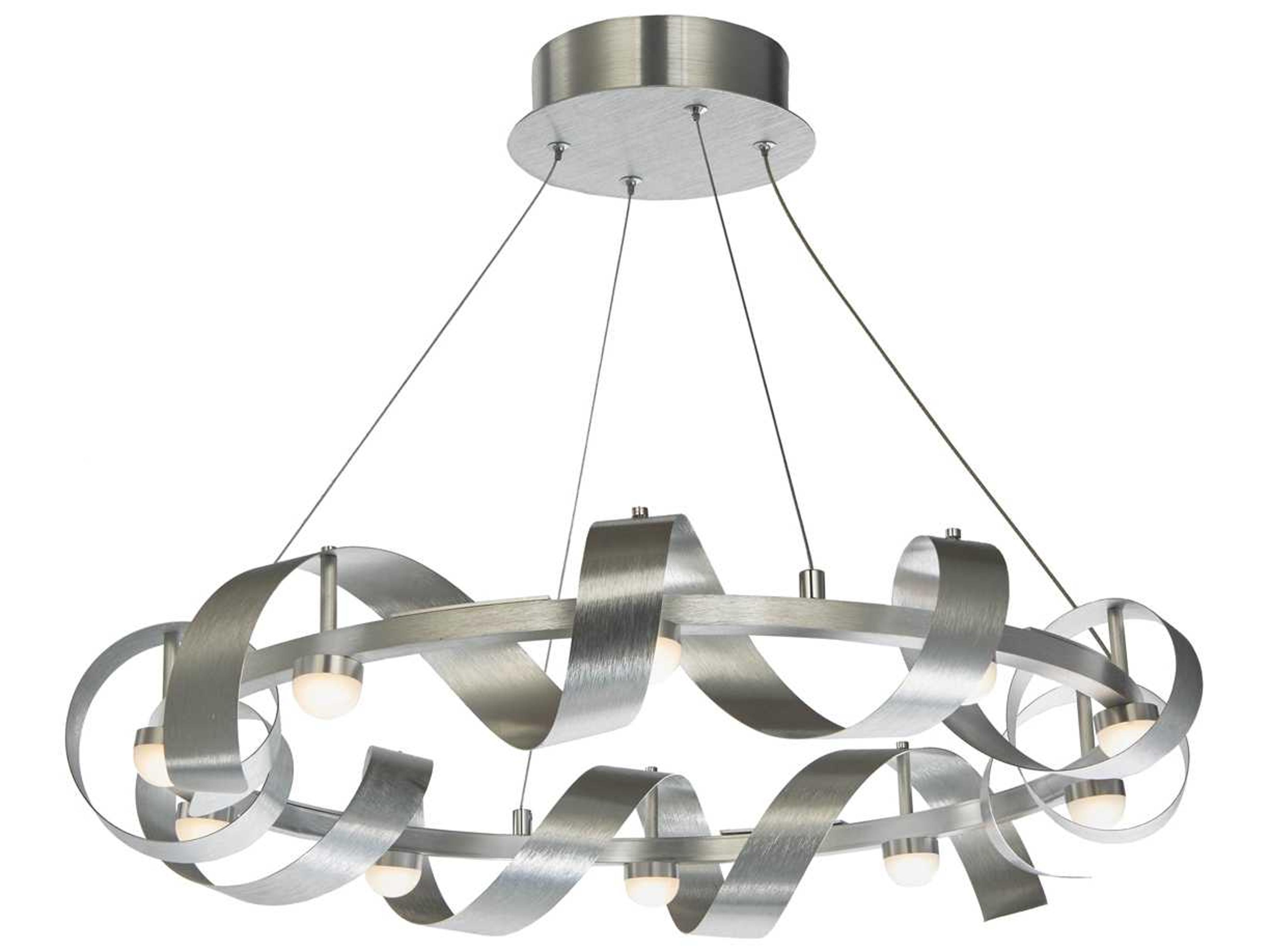 Artcraft Rolling Hills 10-Light Brushed Aluminum Gray LED Geometric Pendant