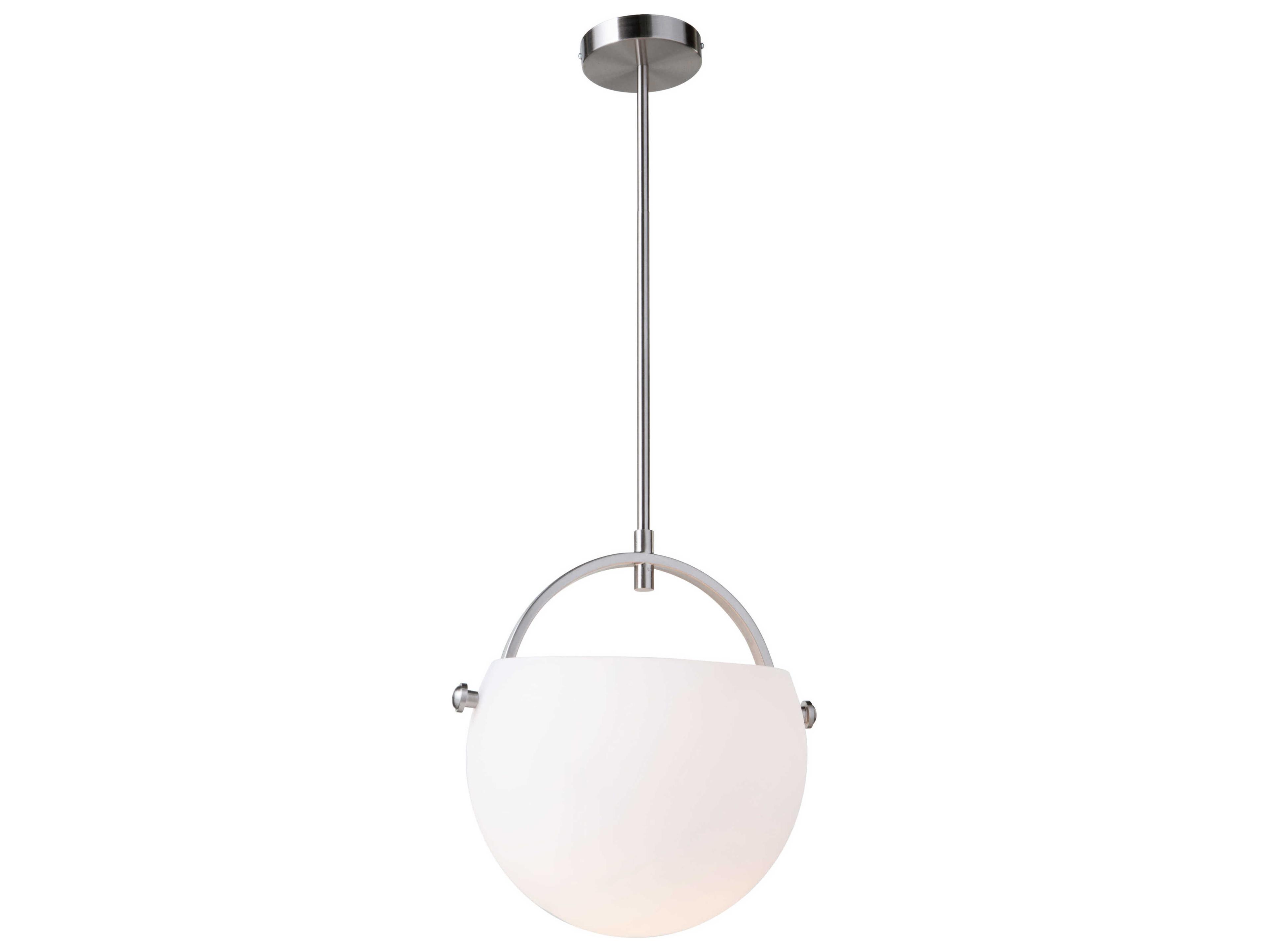Artcraft Single 1-Light Satin Nickel Glass LED Globe Pendant