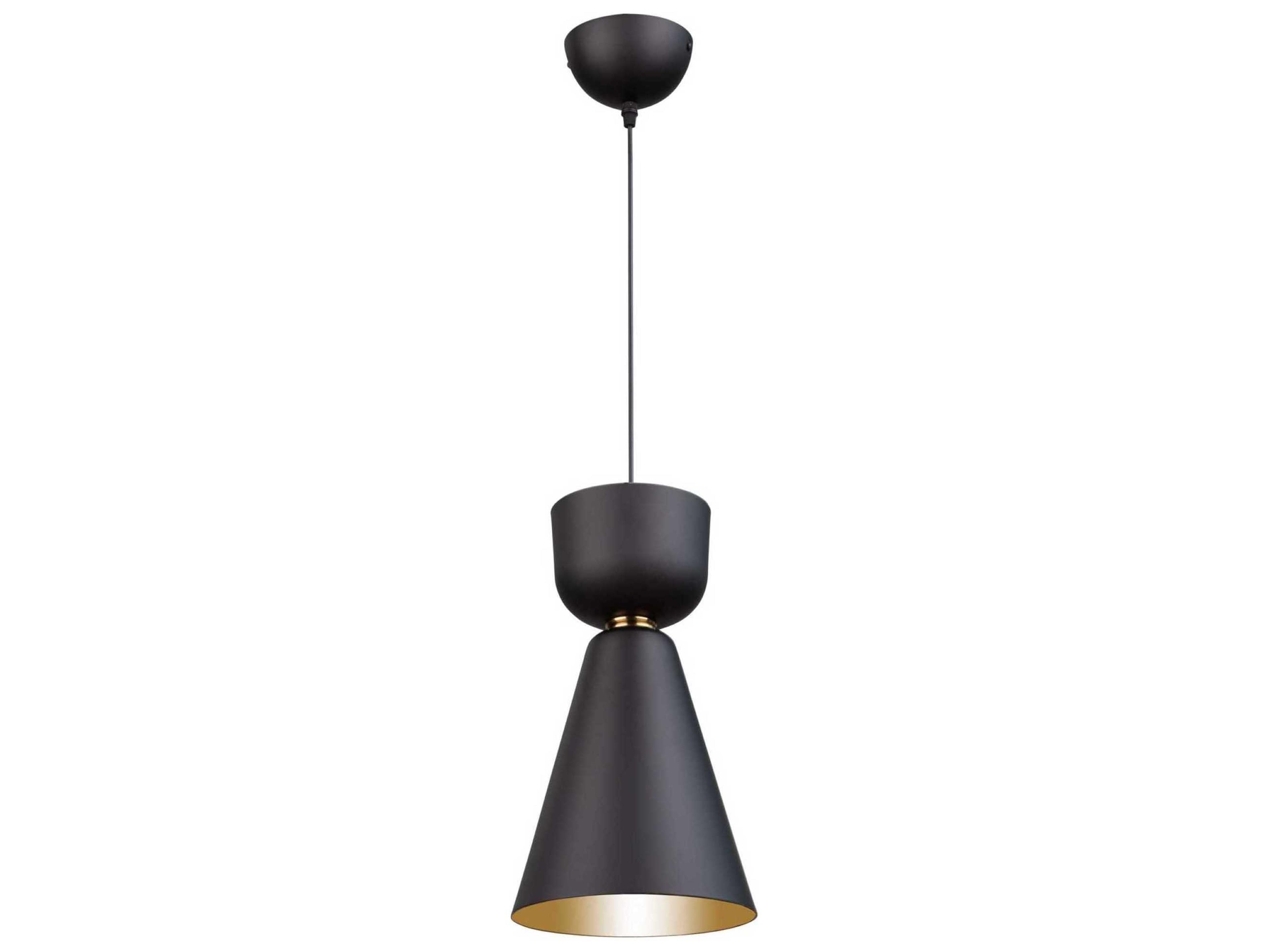 Artcraft Tempo 1-Light Matte Black And Brass LED Geometric Mini Pendant