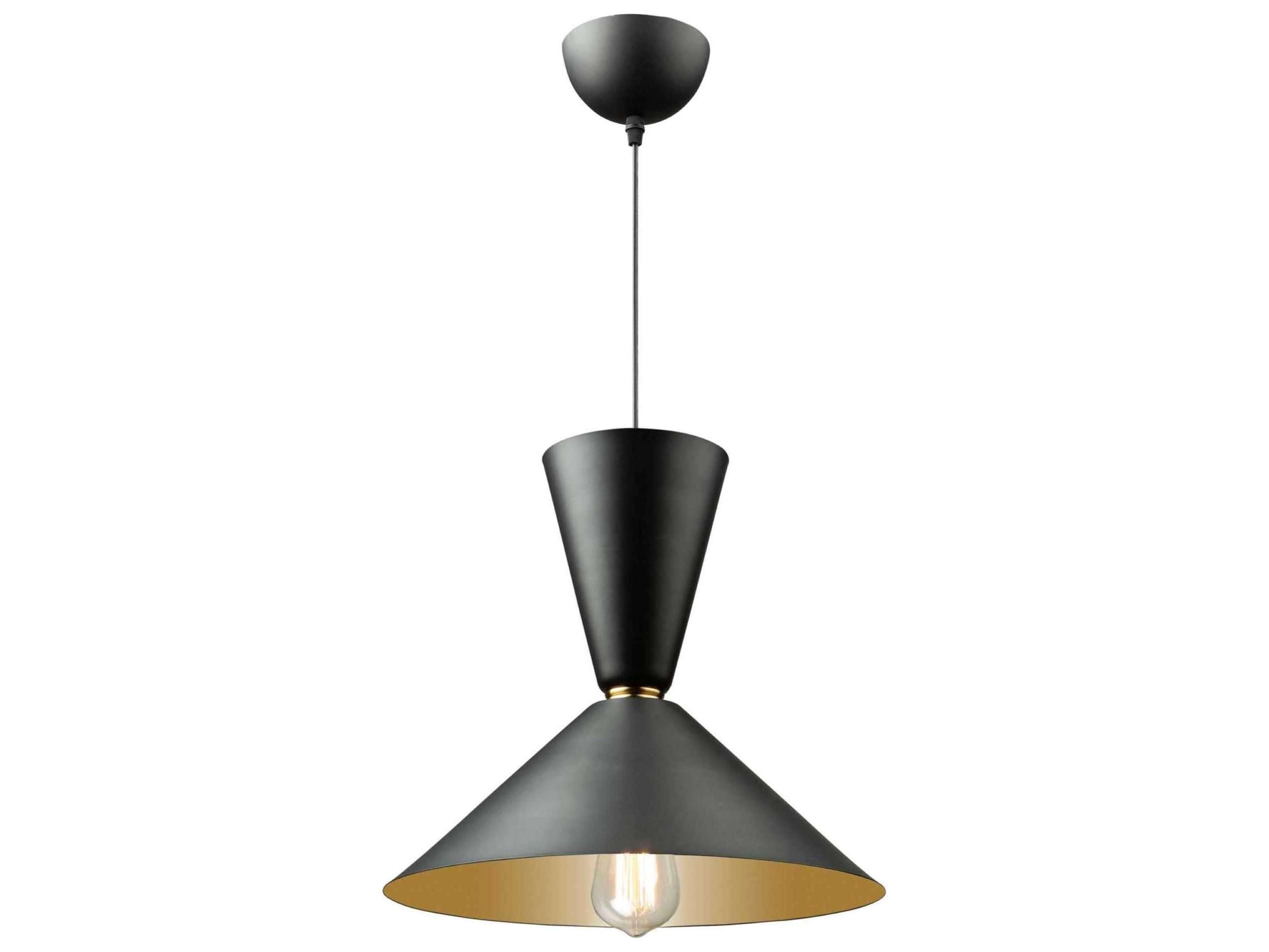 Artcraft Tempo 1-Light Matte Black And Brass LED Geometric Pendant