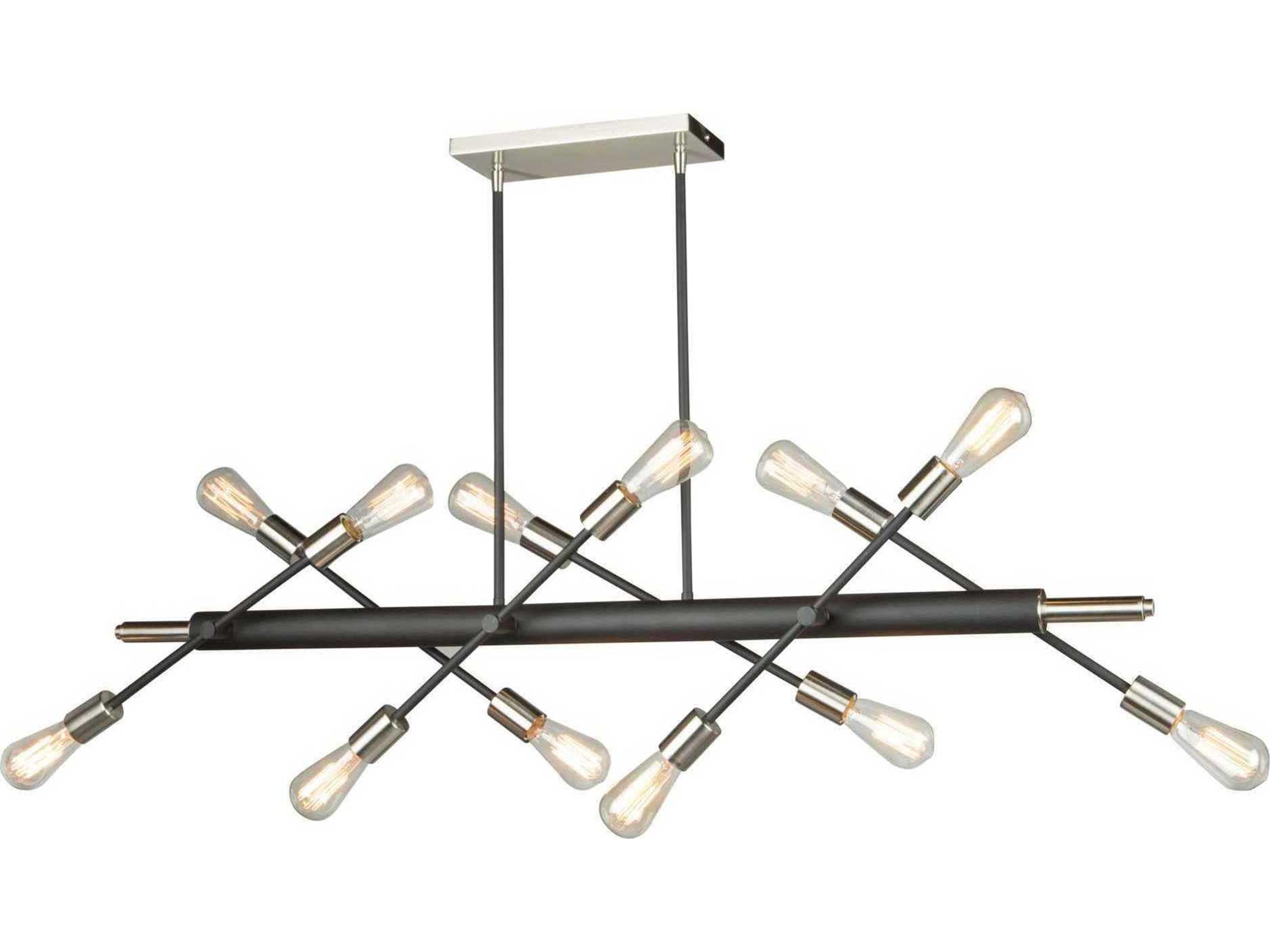 Artcraft Truro 12-Light Matte Black And Brushed Nickle Nickel LED Island Pendant