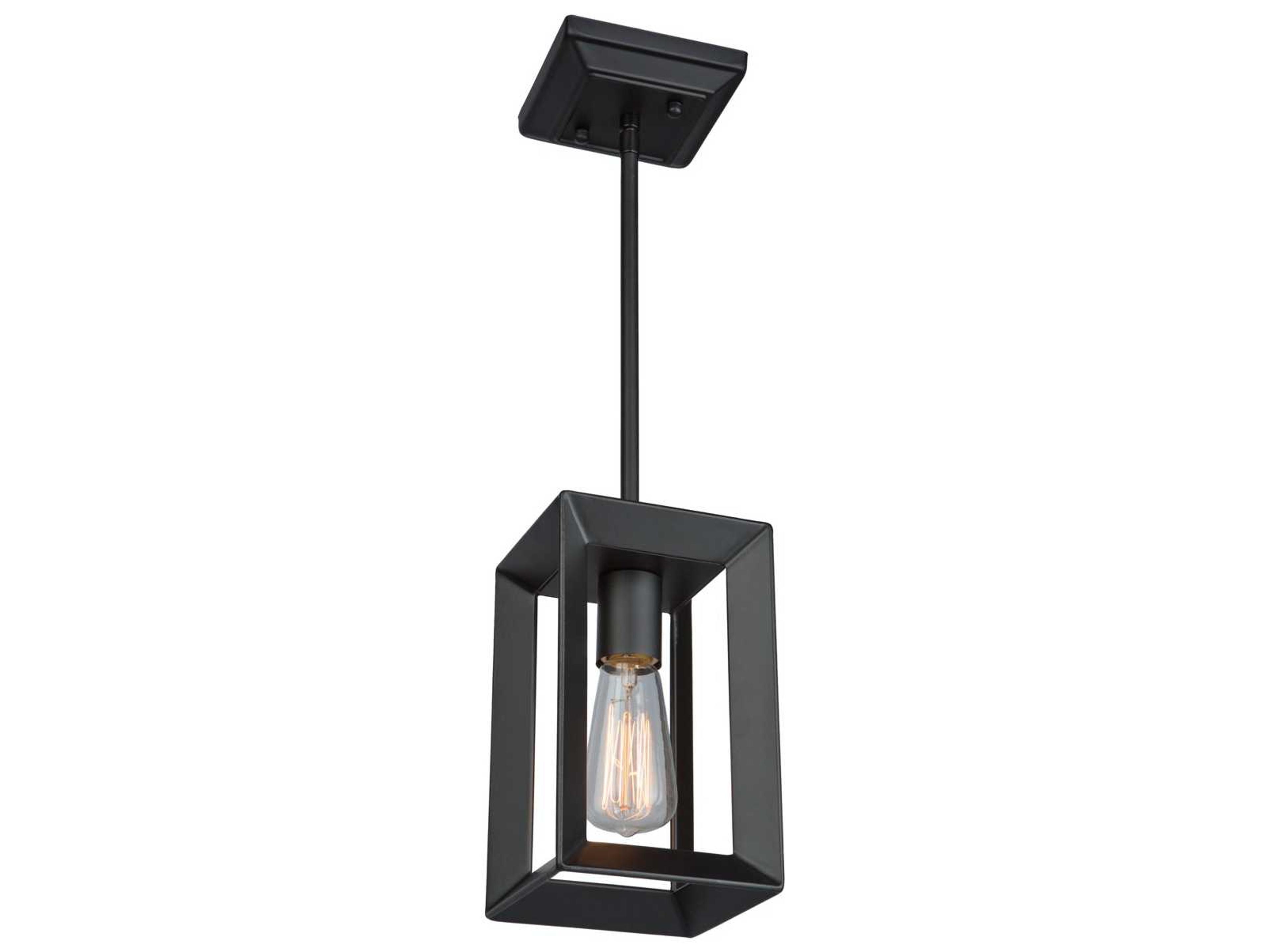 Artcraft Vineyard 1-Light Matte Black LED Geometric Mini Pendant